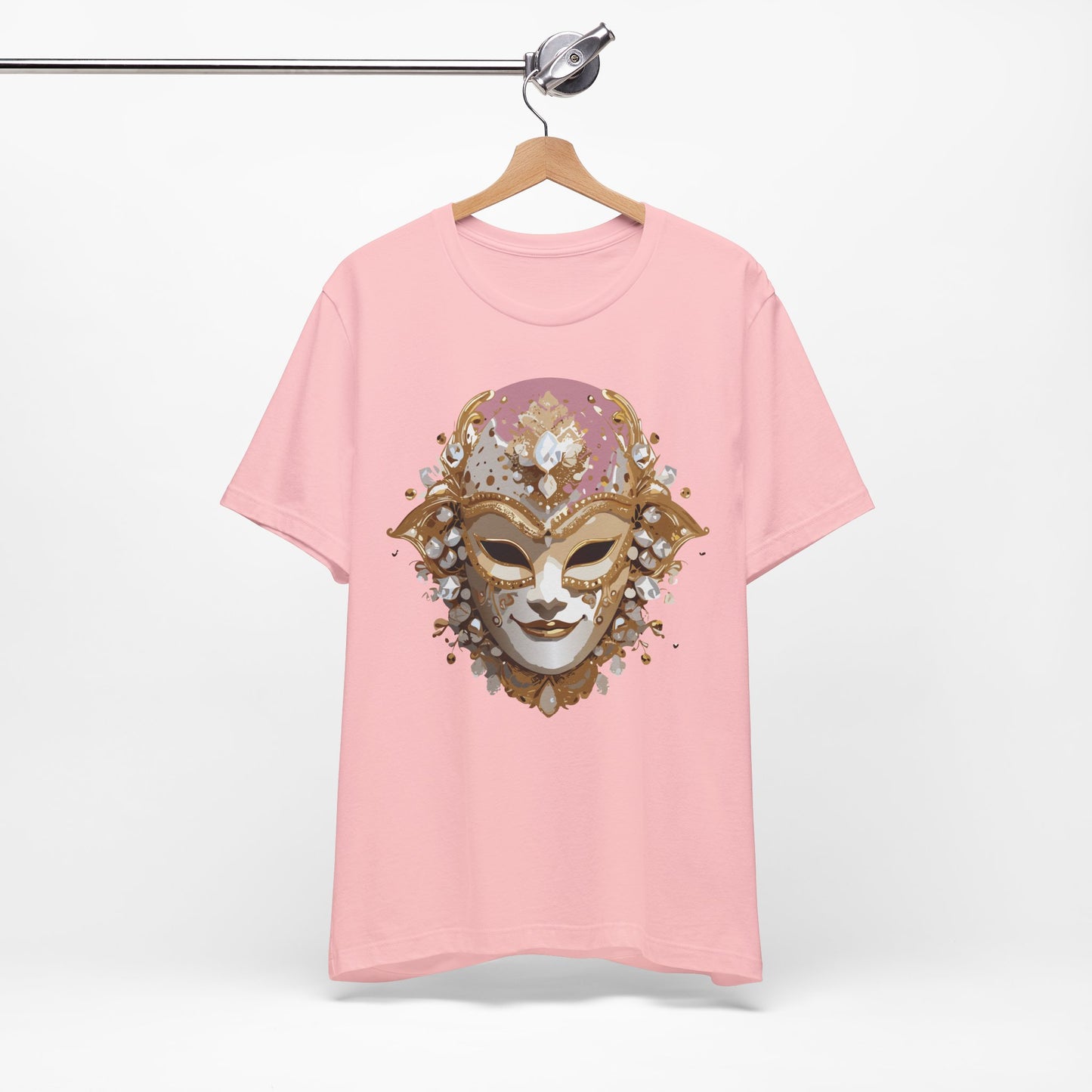 Mask Shirt, Shirt with Mask, Tee Shirt with Gold Face