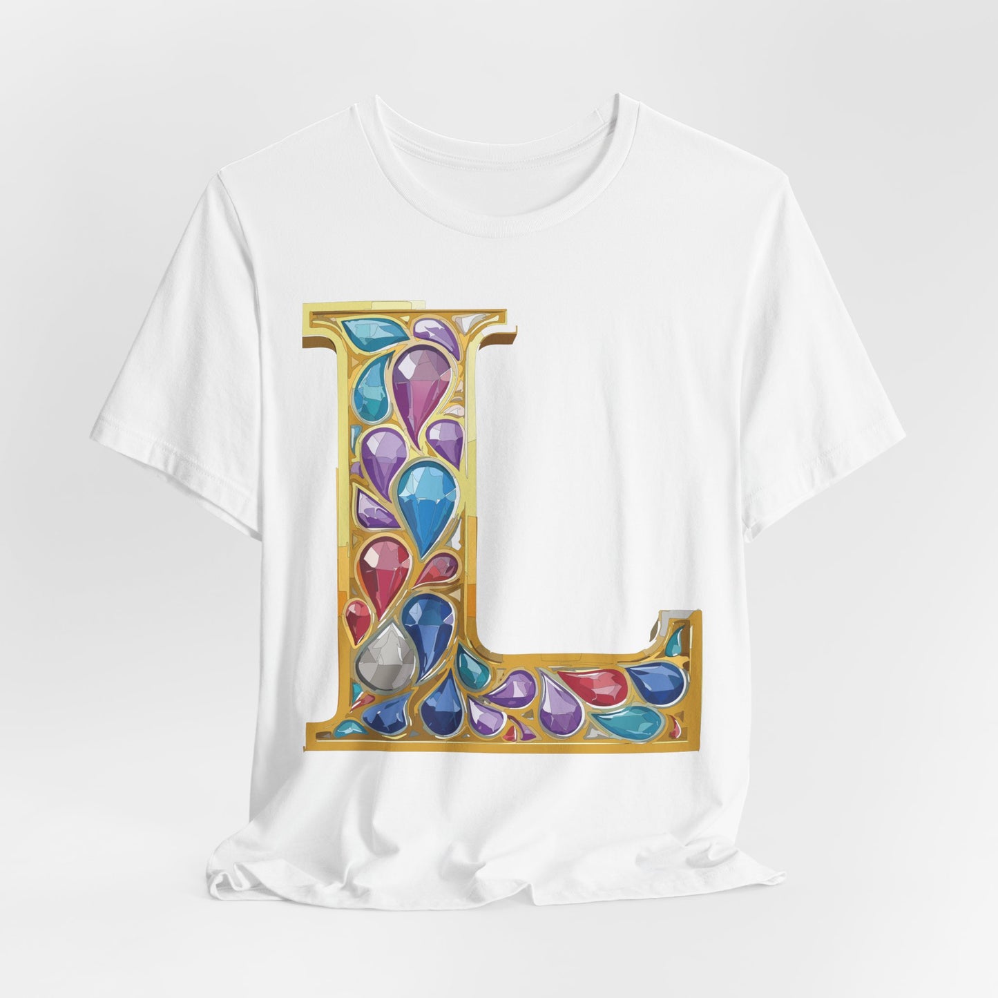 Letter Shirt, Shirt with Letters, Tee Shirt with Gold Letter, Shirt with Antique Letters