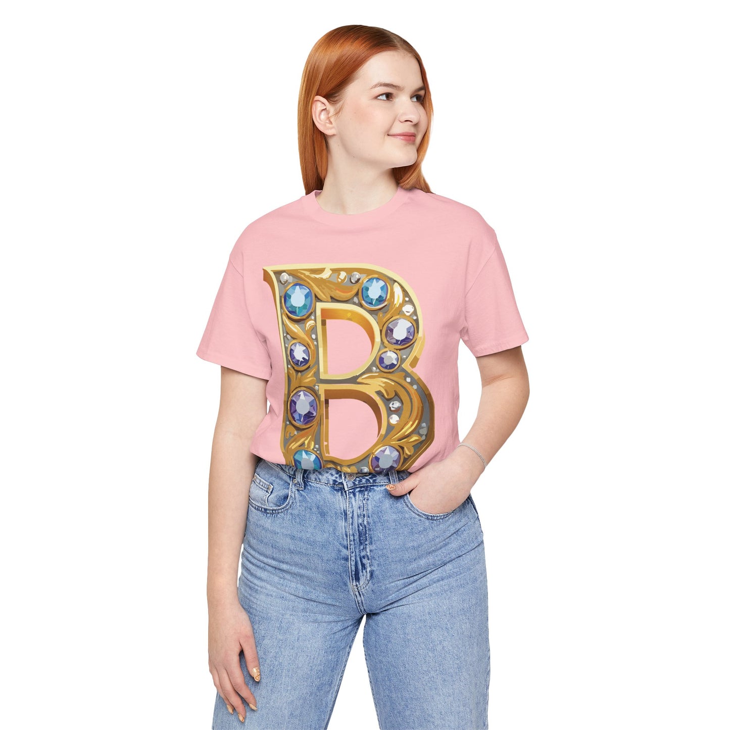 Letter Shirt, Shirt with Letters, Tee Shirt with Gold Letter, Shirt with Antique Letters