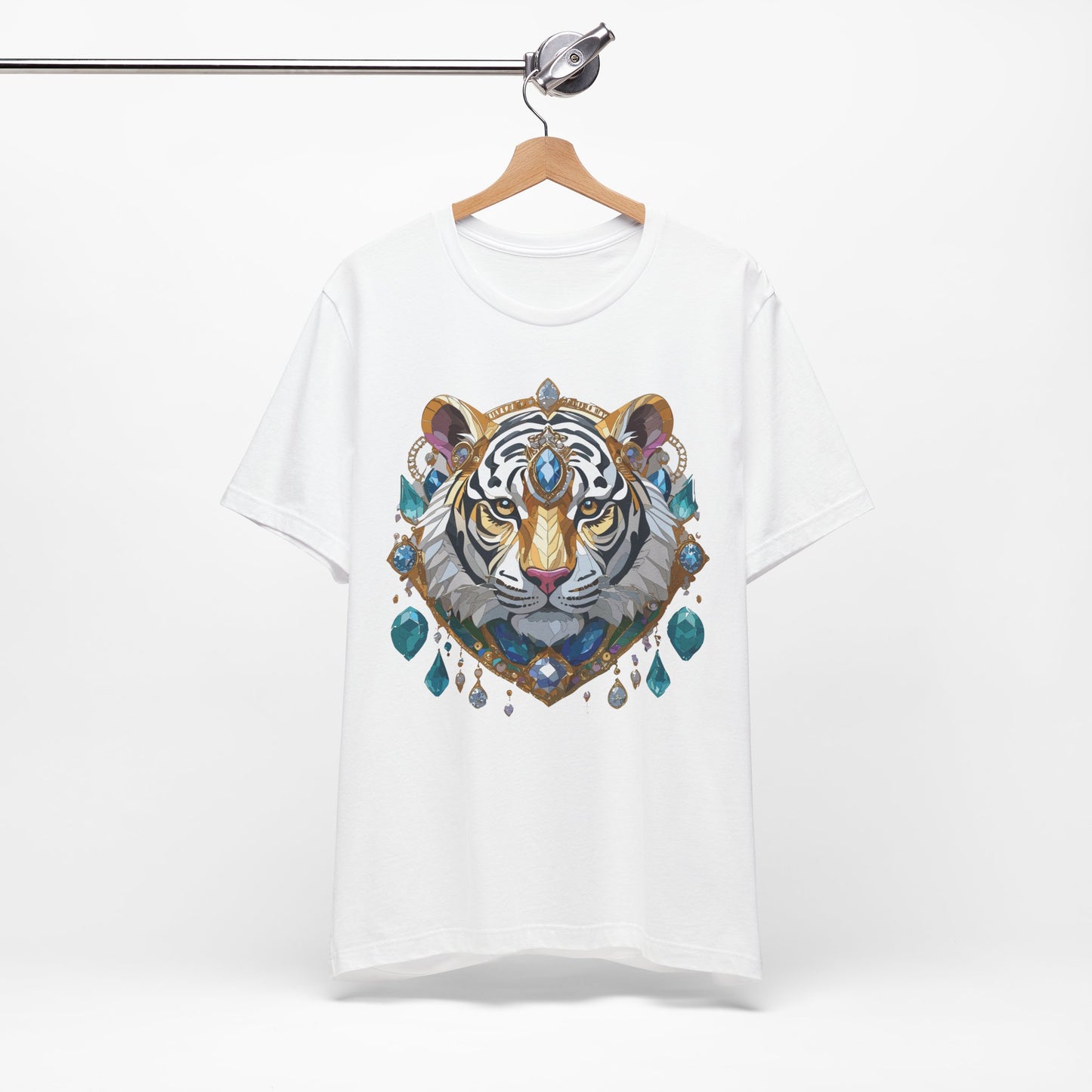Animal Shirt, Shirt with Animal, Tee Shirt with Gold Animal Medal, Shirt with Antique Animal Medallion