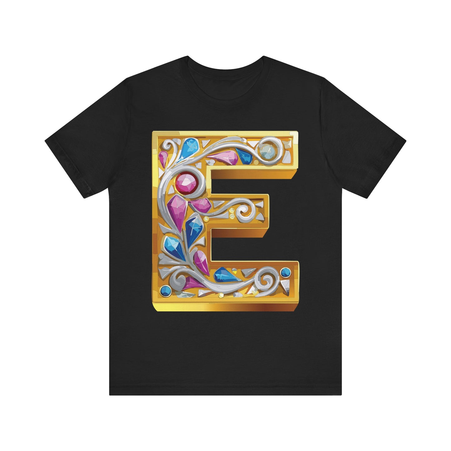Letter Shirt, Shirt with Letters, Tee Shirt with Gold Letter, Shirt with Antique Letters