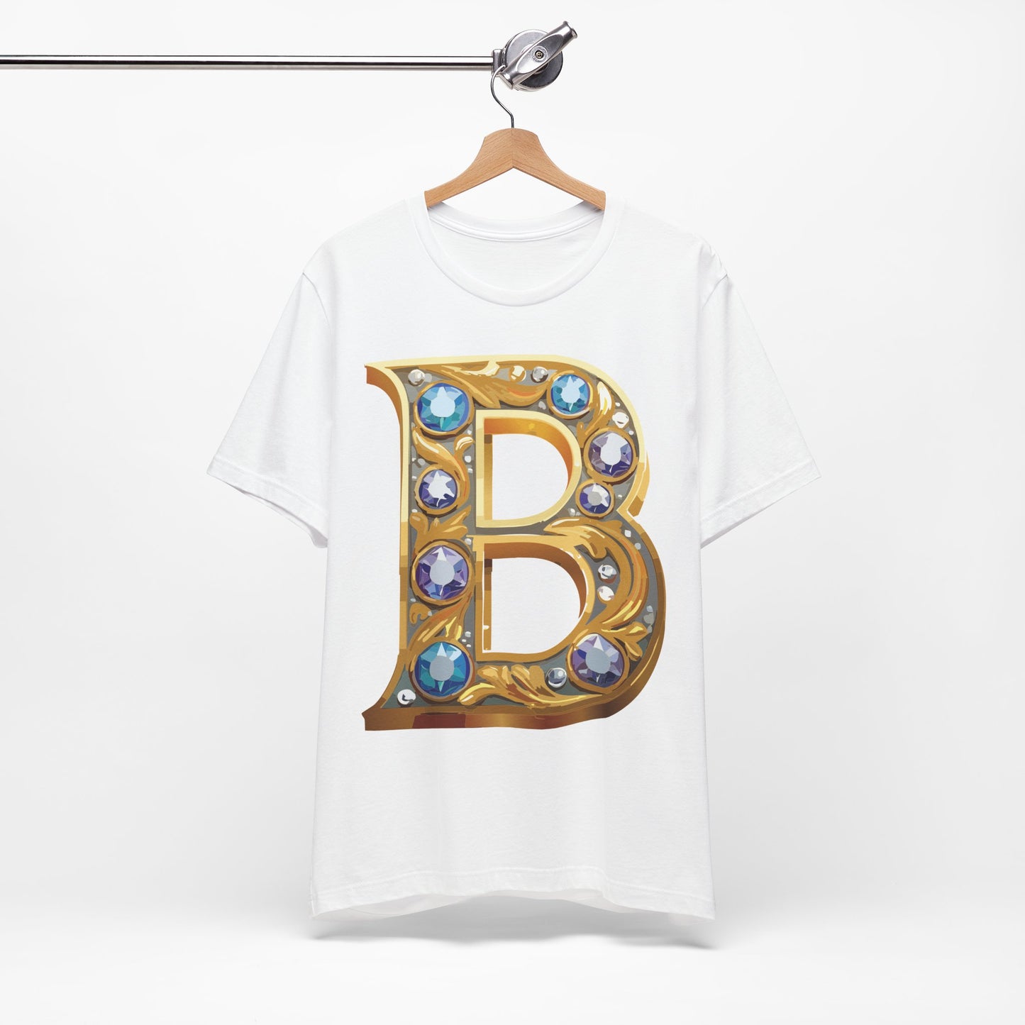 Letter Shirt, Shirt with Letters, Tee Shirt with Gold Letter, Shirt with Antique Letters