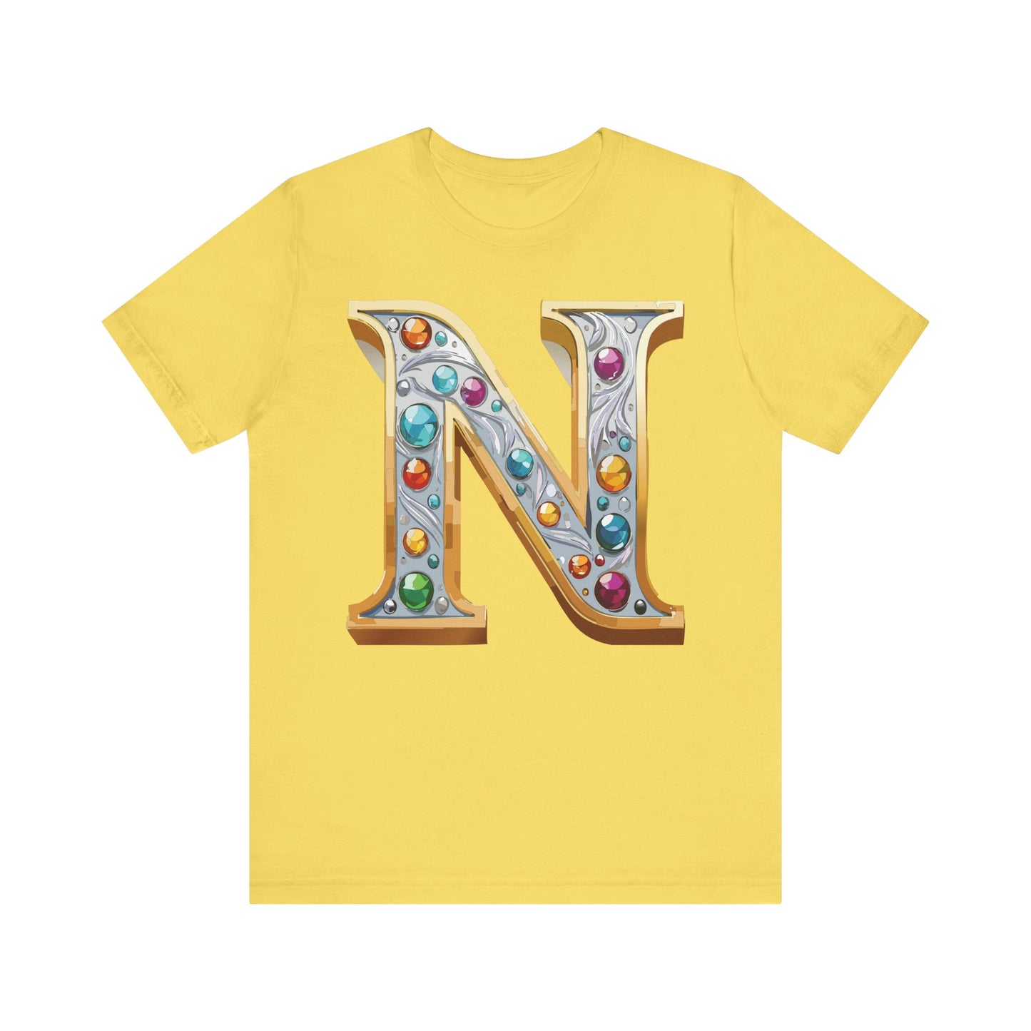 Letter Shirt, Shirt with Letters, Tee Shirt with Gold Letter, Shirt with Antique Letters
