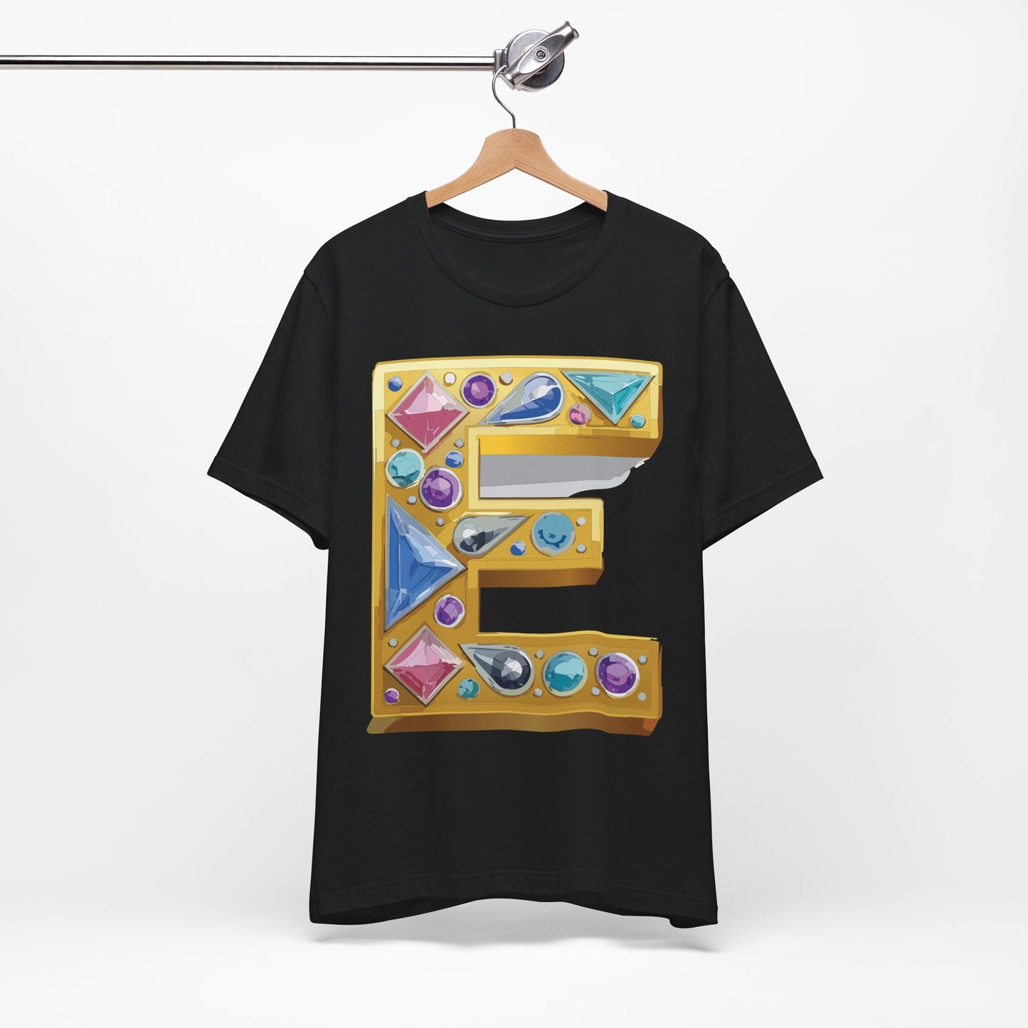 Letter Shirt, Shirt with Letters, Tee Shirt with Gold Letter, Shirt with Antique Letters
