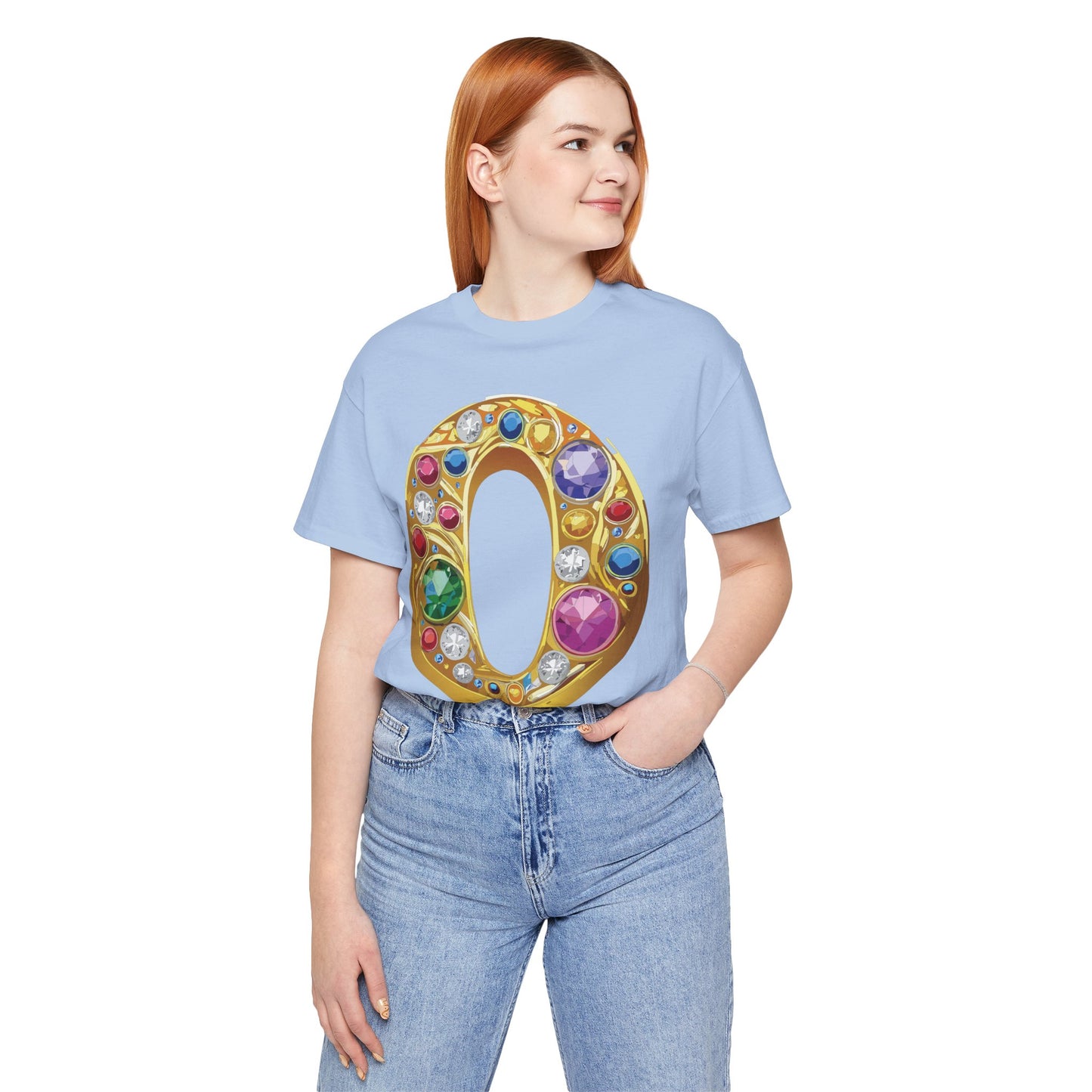 Letter Shirt, Shirt with Letters, Tee Shirt with Gold Letter, Shirt with Antique Letters