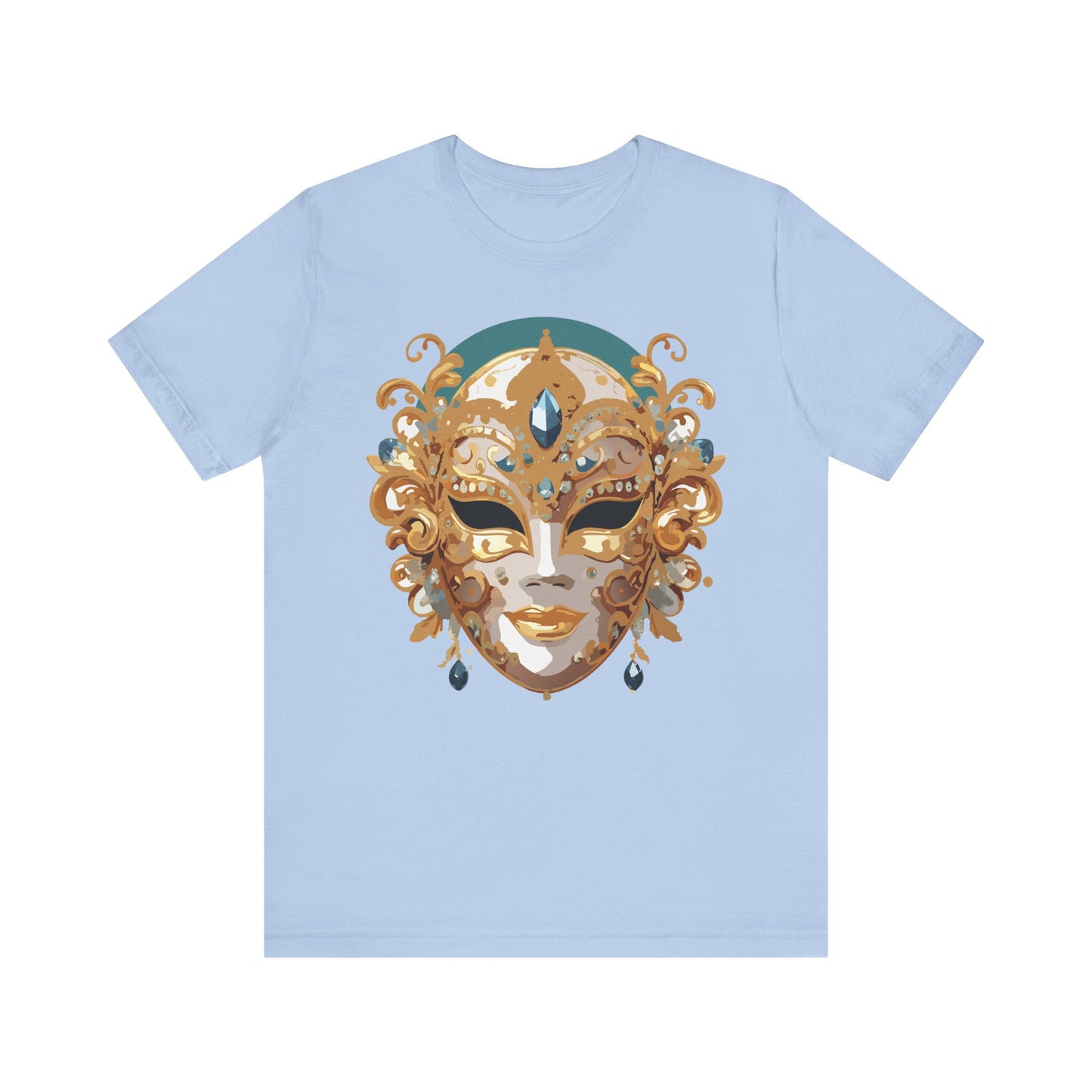 Mask Shirt, Shirt with Mask, Tee Shirt with Gold Face