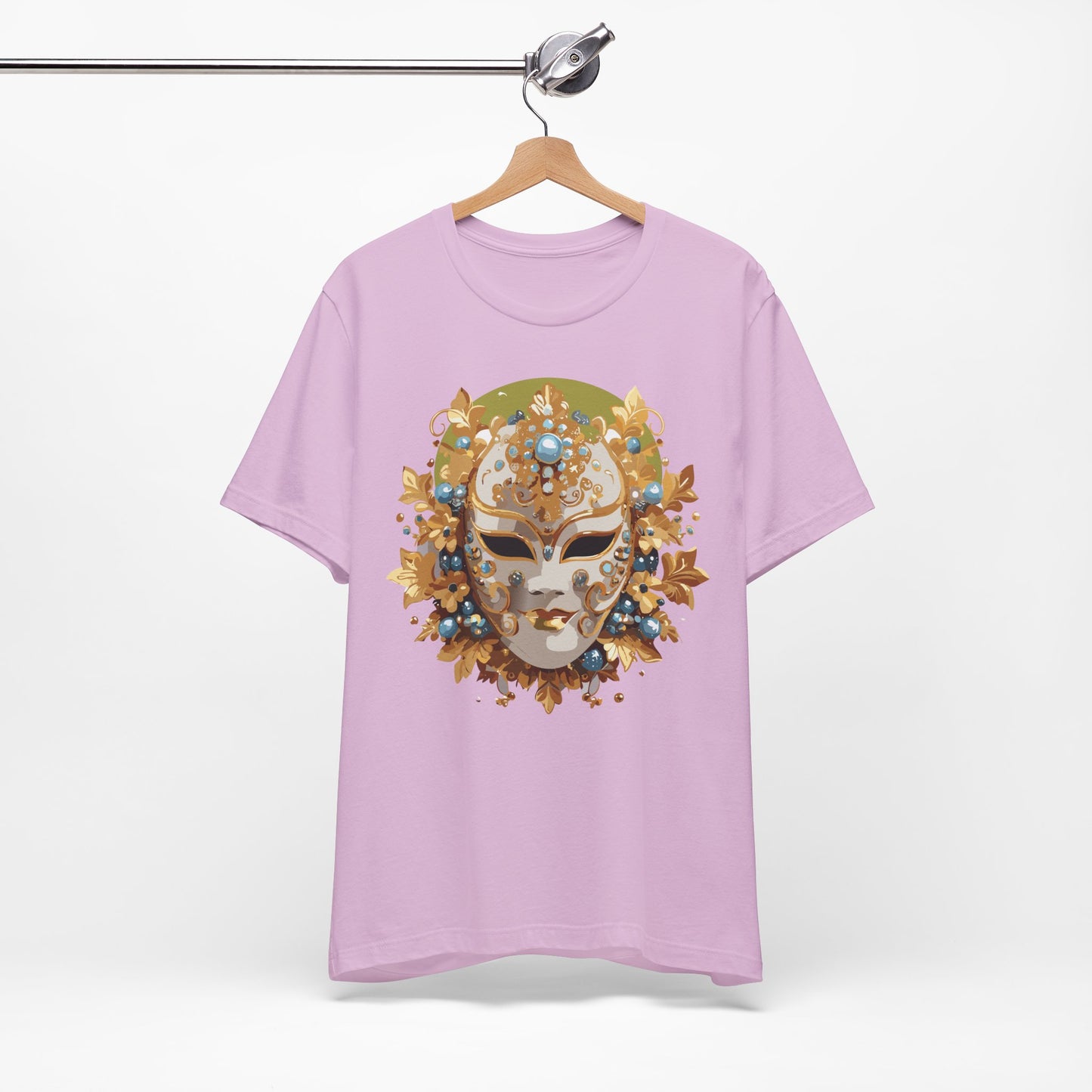 Mask Shirt, Shirt with Mask, Tee Shirt with Gold Face