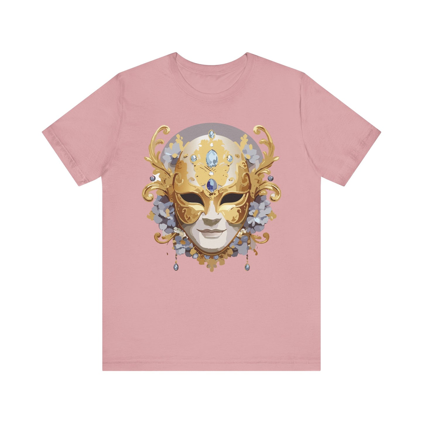 Mask Shirt, Shirt with Mask, Tee Shirt with Gold Face