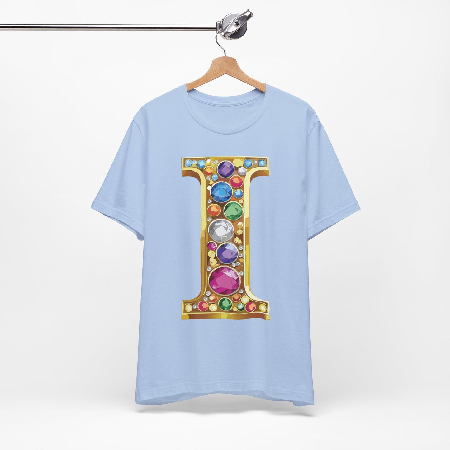Letter Shirt, Shirt with Letters, Tee Shirt with Gold Letter, Shirt with Antique Letters