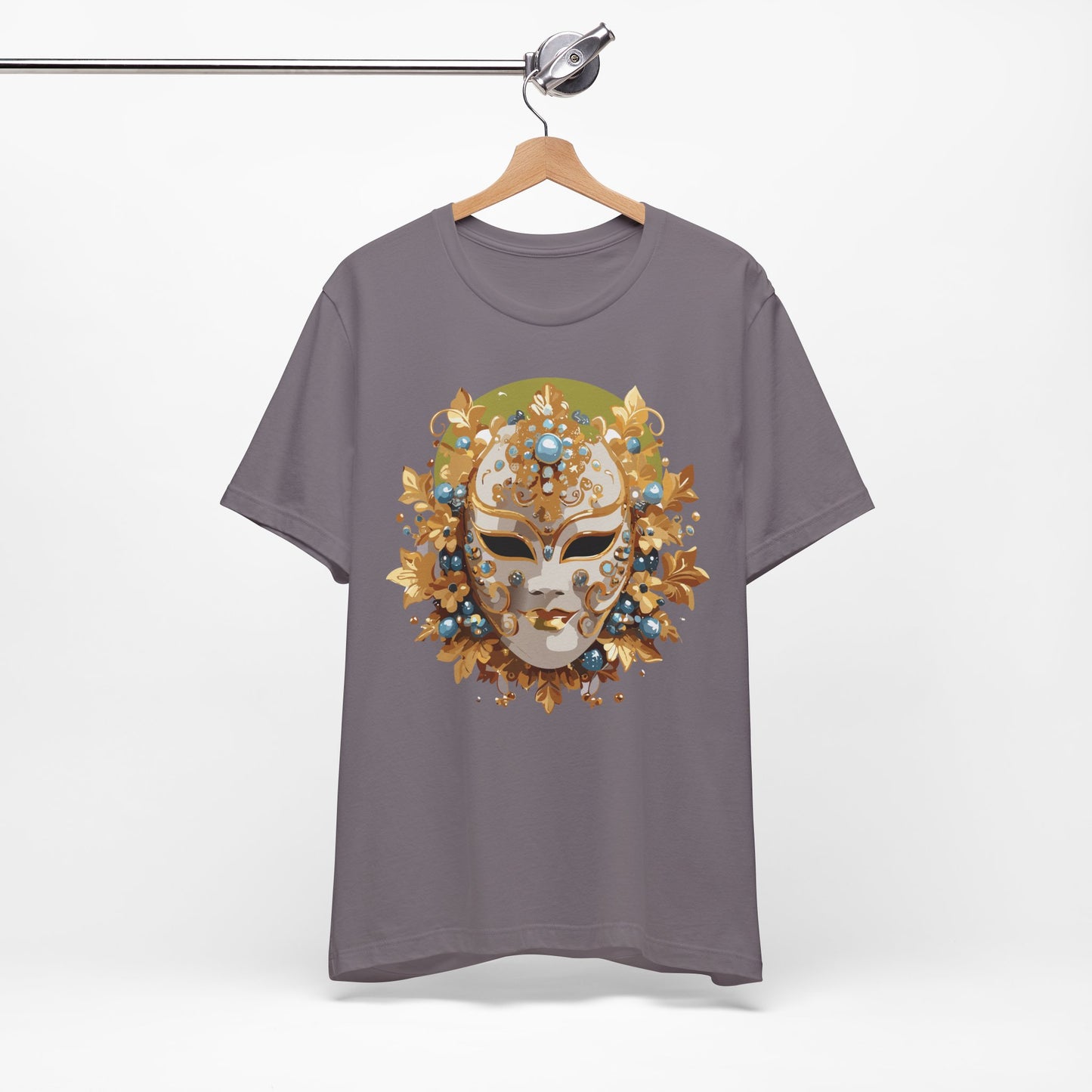Mask Shirt, Shirt with Mask, Tee Shirt with Gold Face