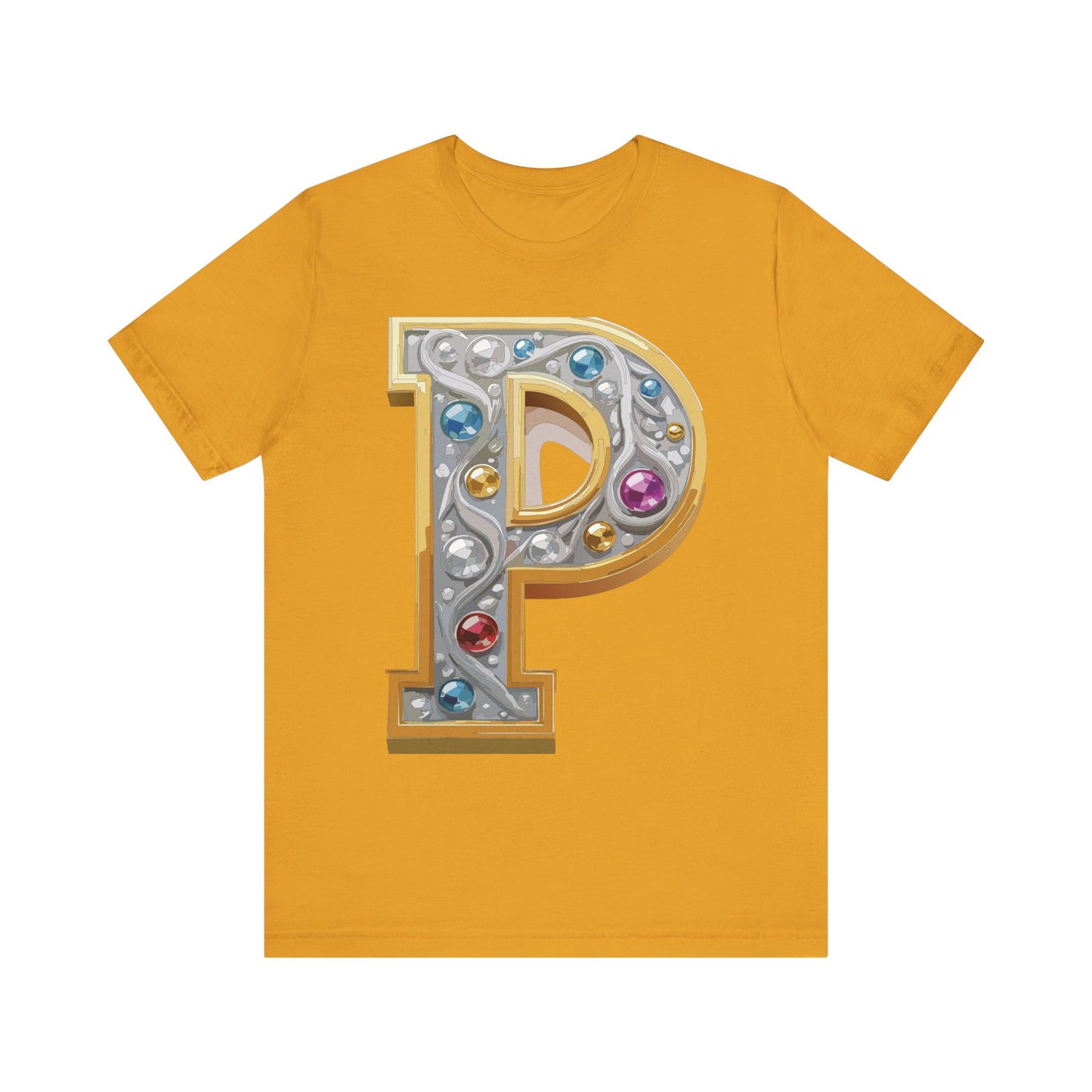 Letter Shirt, Shirt with Letters, Tee Shirt with Gold Letter, Shirt with Antique Letters