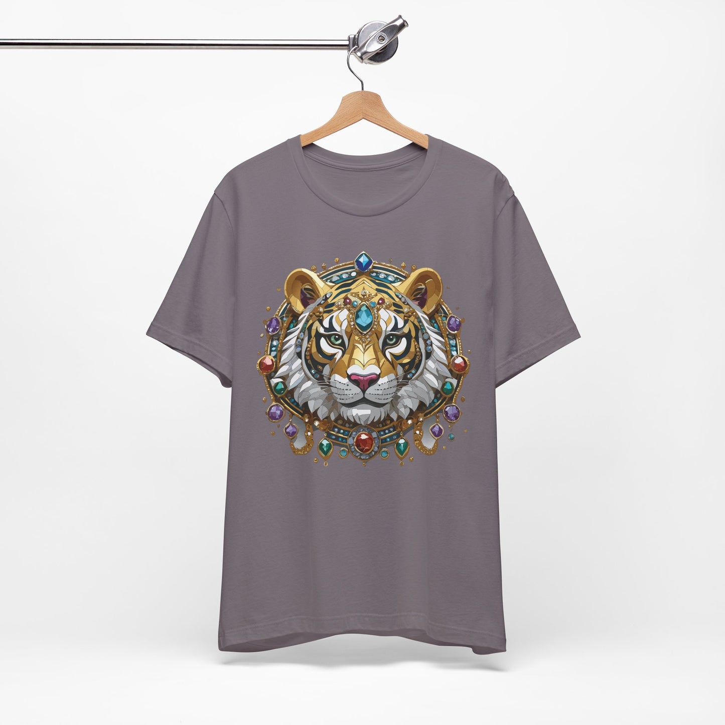 Animal Shirt, Shirt with Animal, Tee Shirt with Gold Animal Medal, Shirt with Antique Animal Medallion
