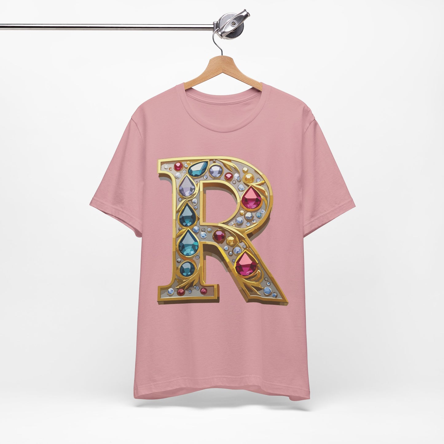 Letter Shirt, Shirt with Letters, Tee Shirt with Gold Letter, Shirt with Antique Letters