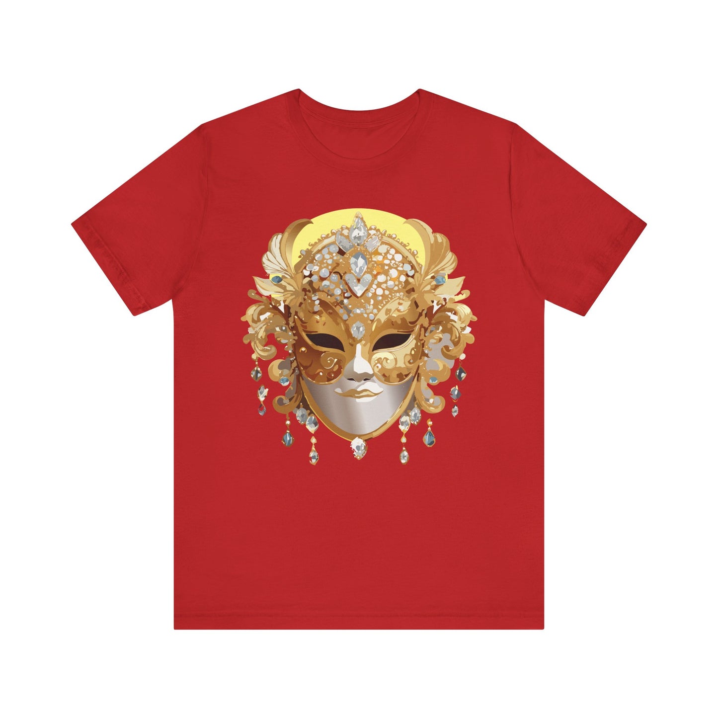Mask Shirt, Shirt with Mask, Tee Shirt with Gold Face