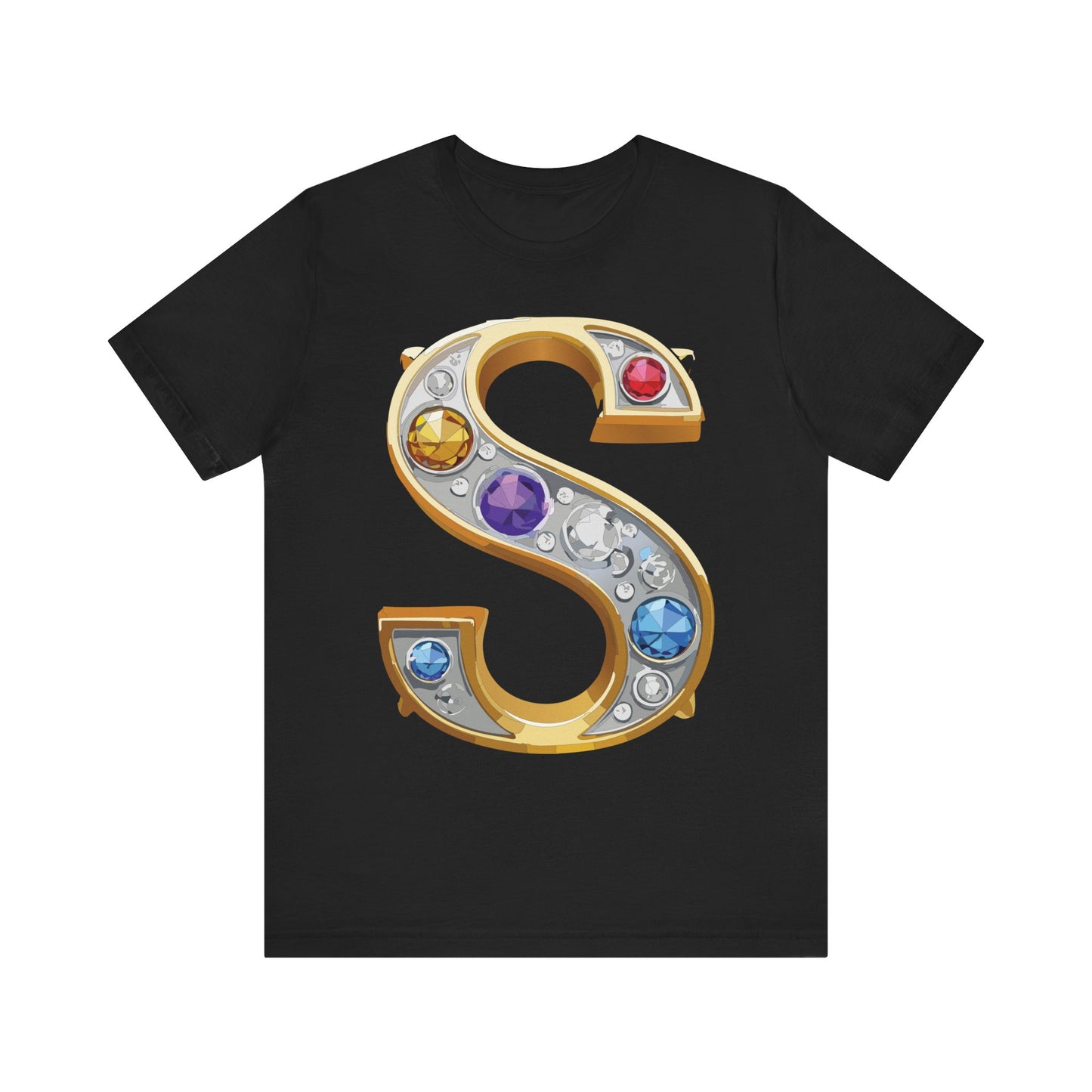 Letter Shirt, Shirt with Letters, Tee Shirt with Gold Letter, Shirt with Antique Letters