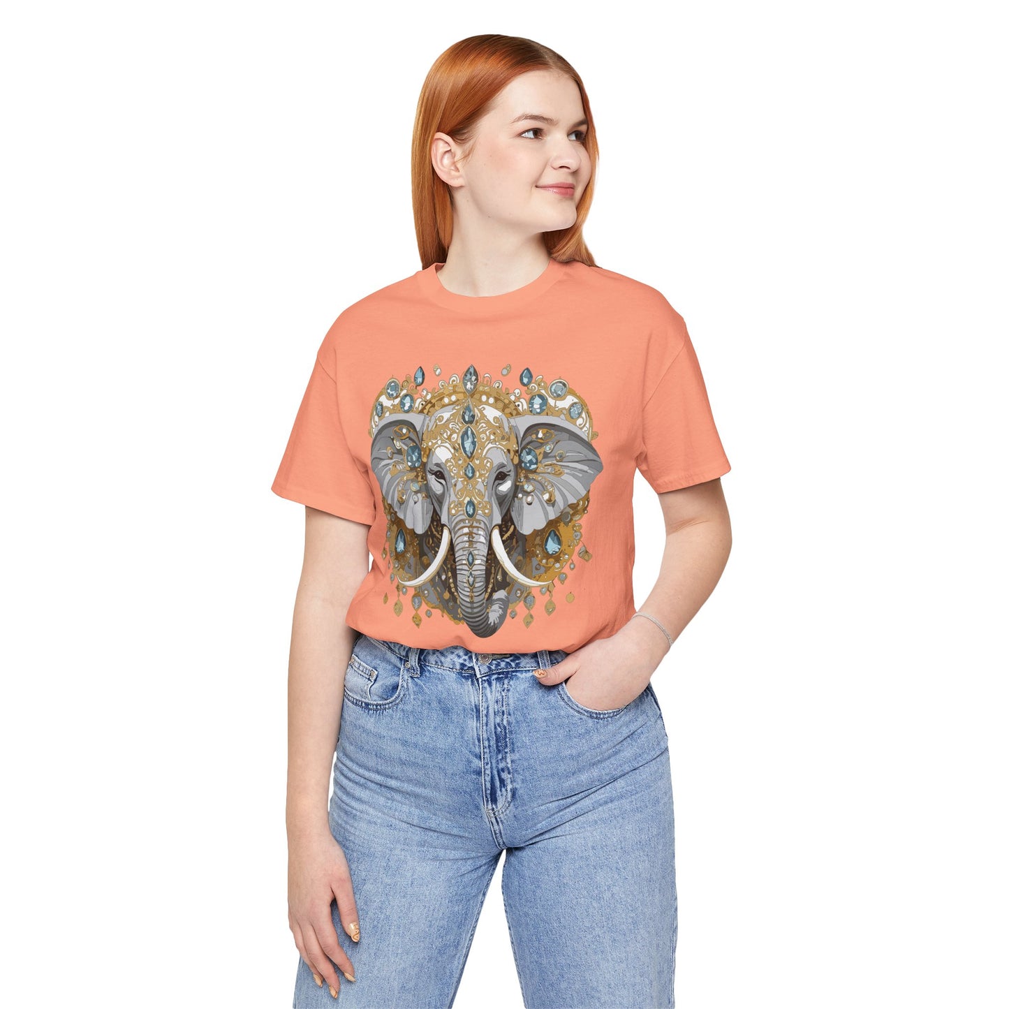 Animal Shirt, Shirt with Animal, Tee Shirt with Gold Animal Medal, Shirt with Antique Animal Medallion
