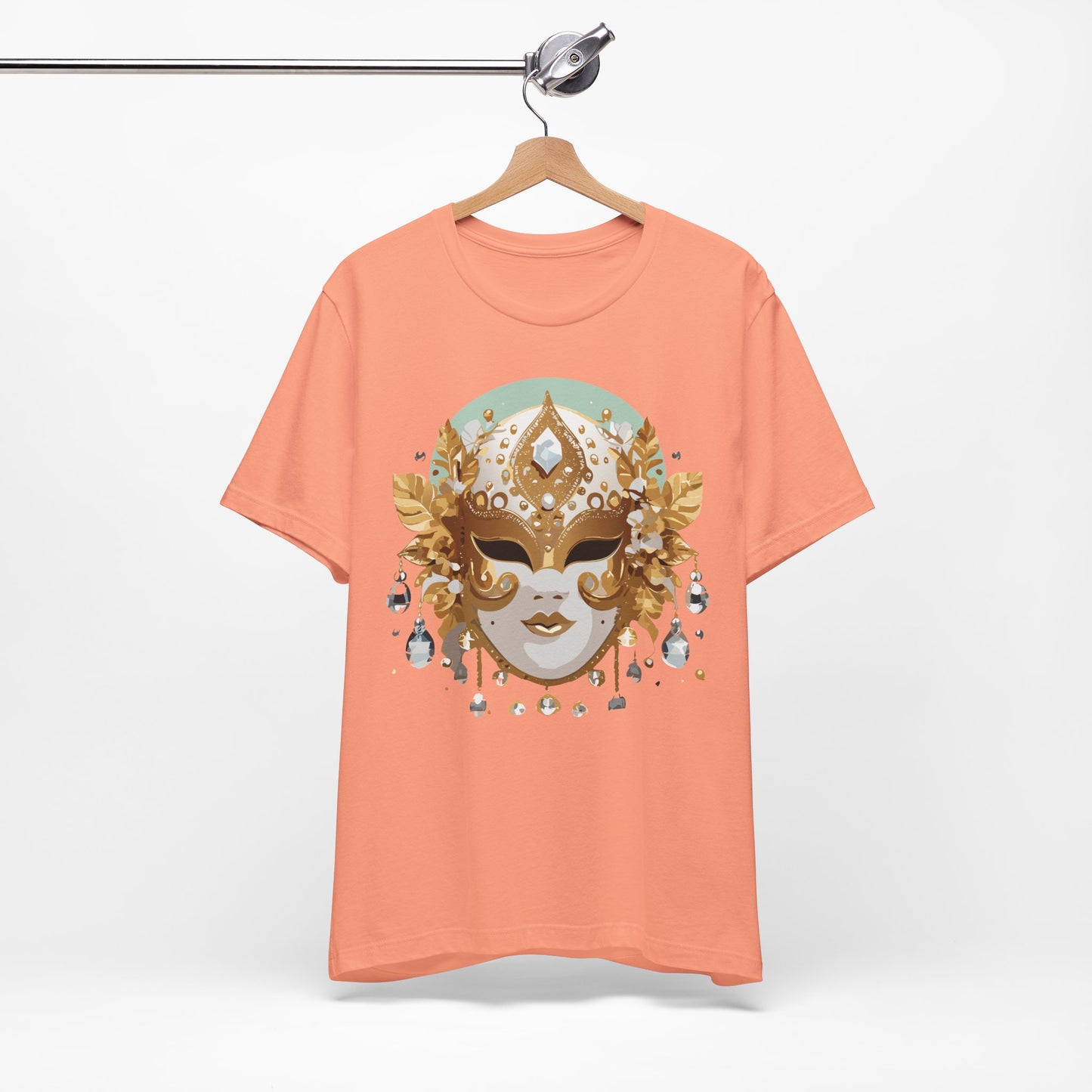 Mask Shirt, Shirt with Mask, Tee Shirt with Gold Face