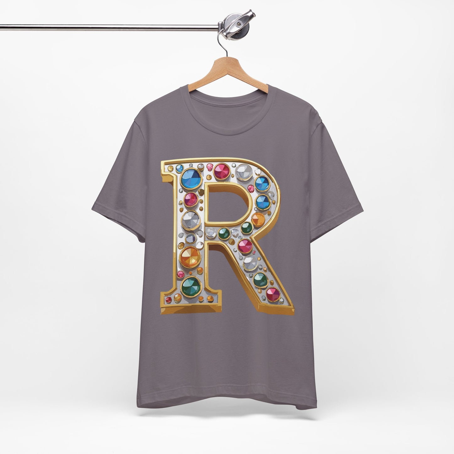Letter Shirt, Shirt with Letters, Tee Shirt with Gold Letter, Shirt with Antique Letters
