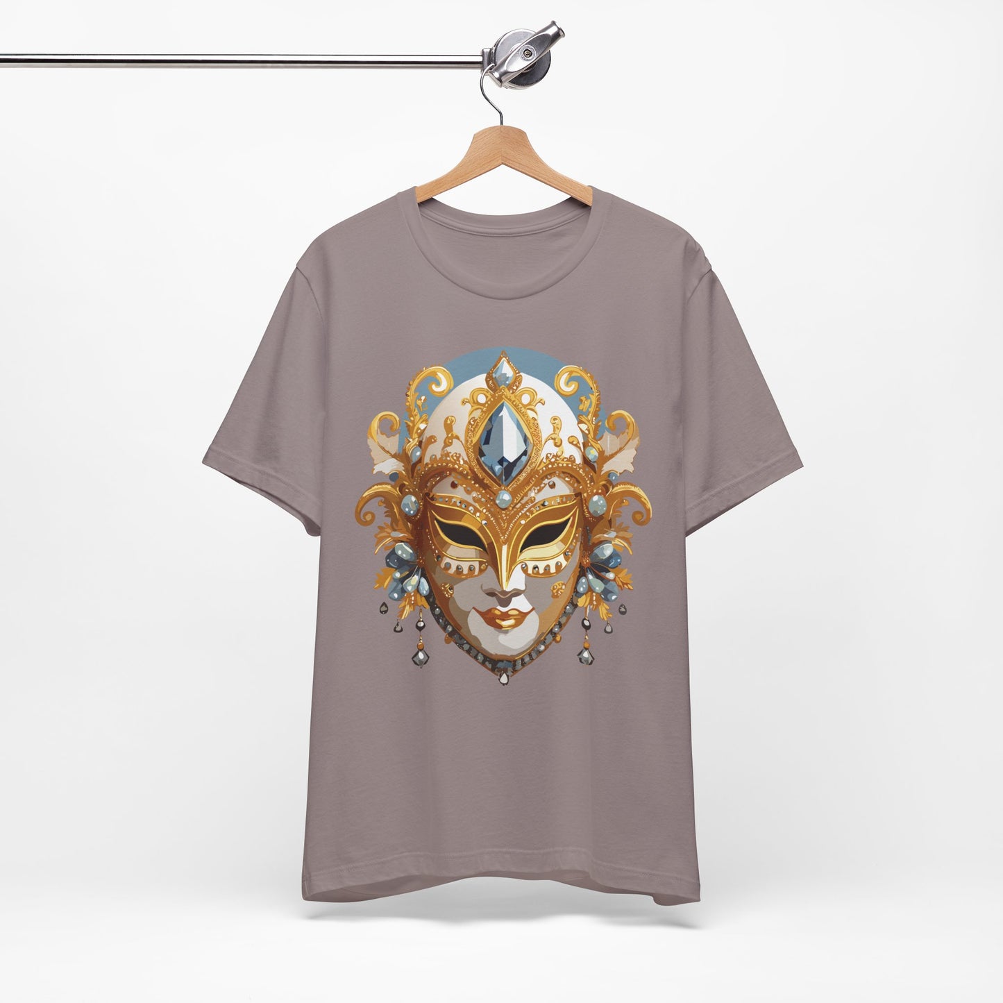 Mask Shirt, Shirt with Mask, Tee Shirt with Gold Face