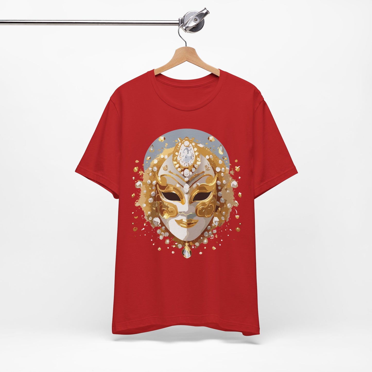 Mask Shirt, Shirt with Mask, Tee Shirt with Gold Face