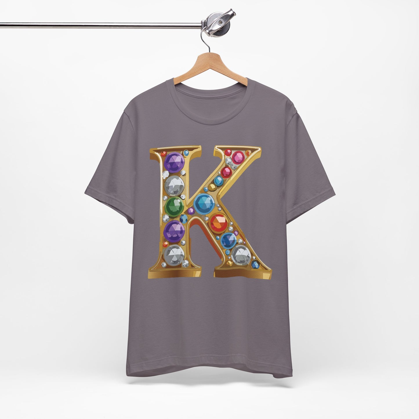 Letter Shirt, Shirt with Letters, Tee Shirt with Gold Letter, Shirt with Antique Letters