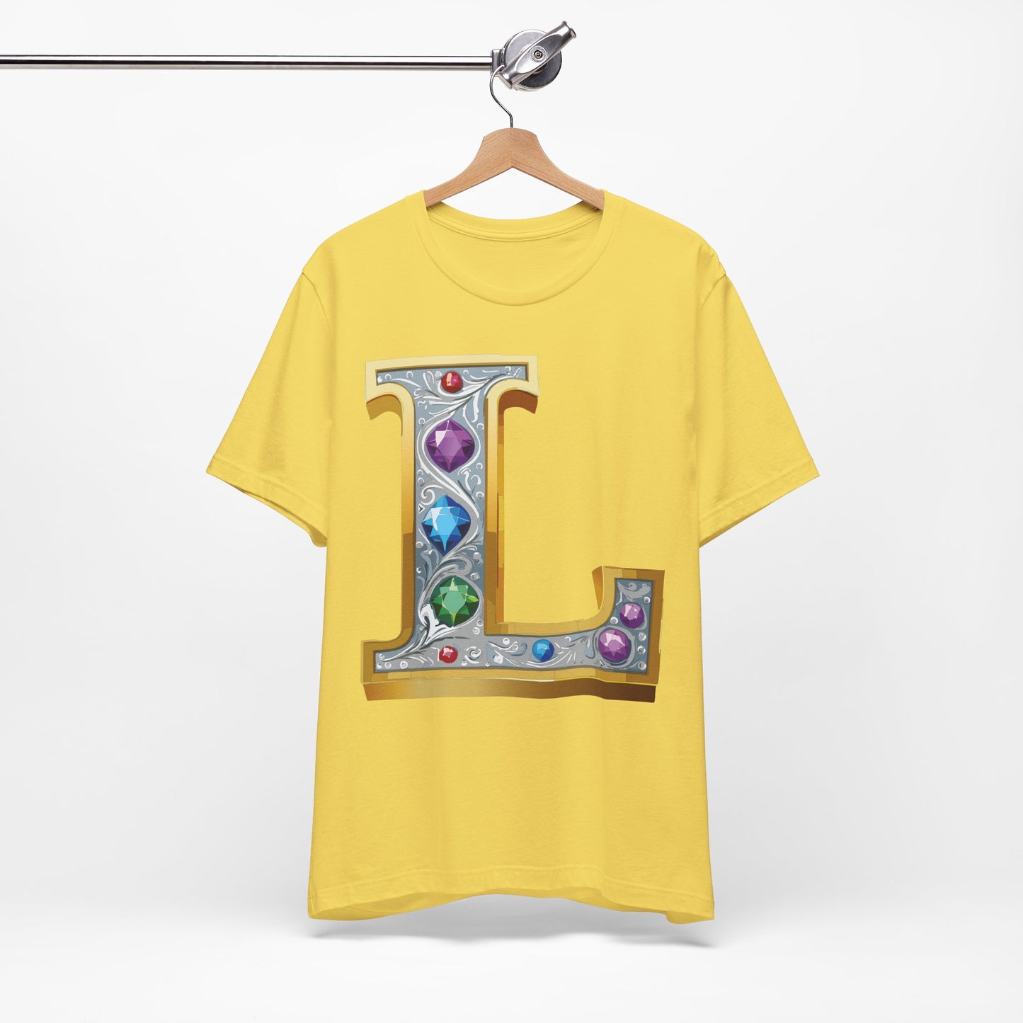 Letter Shirt, Shirt with Letters, Tee Shirt with Gold Letter, Shirt with Antique Letters