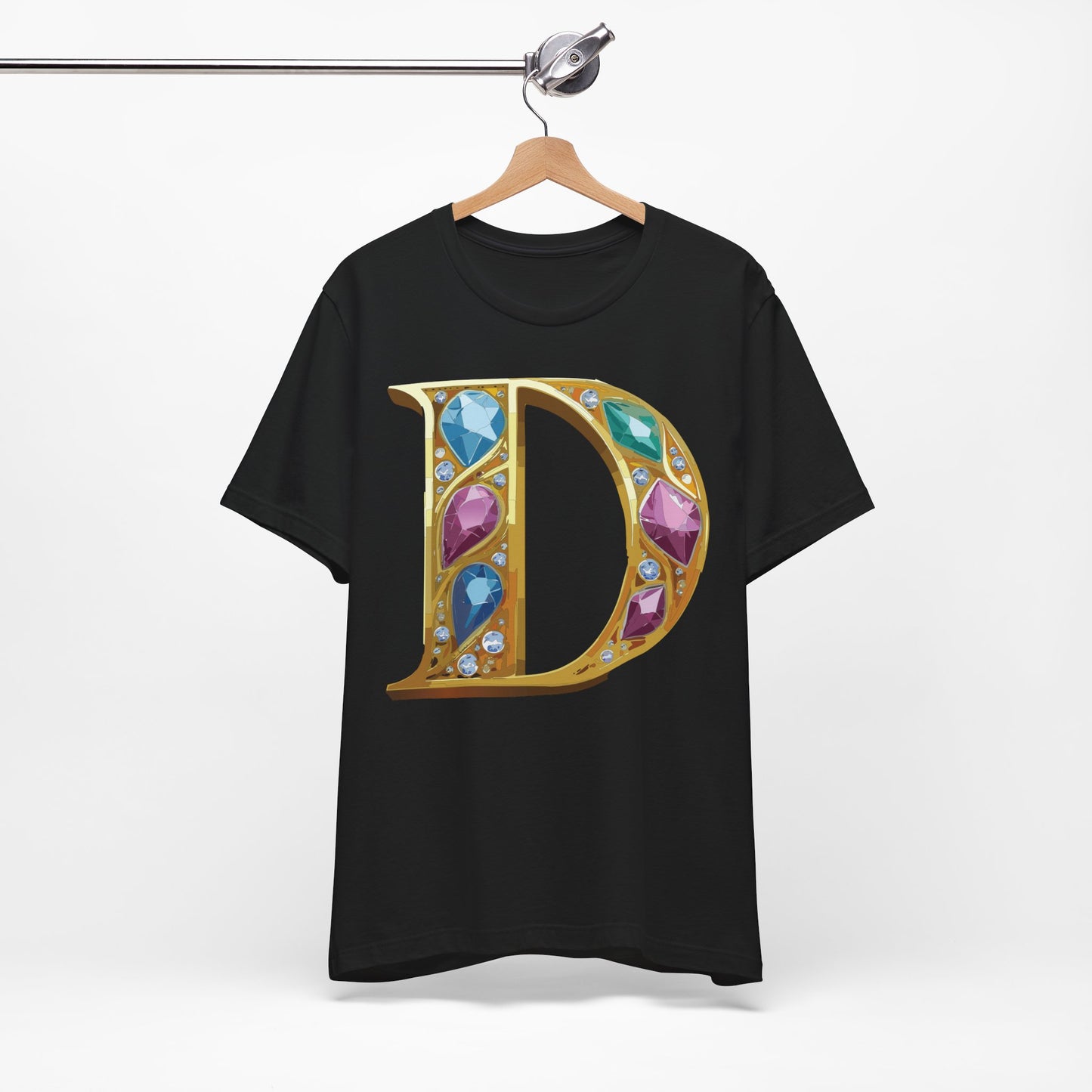 Letter Shirt, Shirt with Letters, Tee Shirt with Gold Letter, Shirt with Antique Letters
