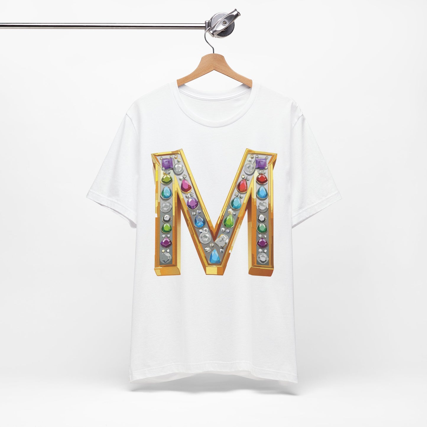 Letter Shirt, Shirt with Letters, Tee Shirt with Gold Letter, Shirt with Antique Letters