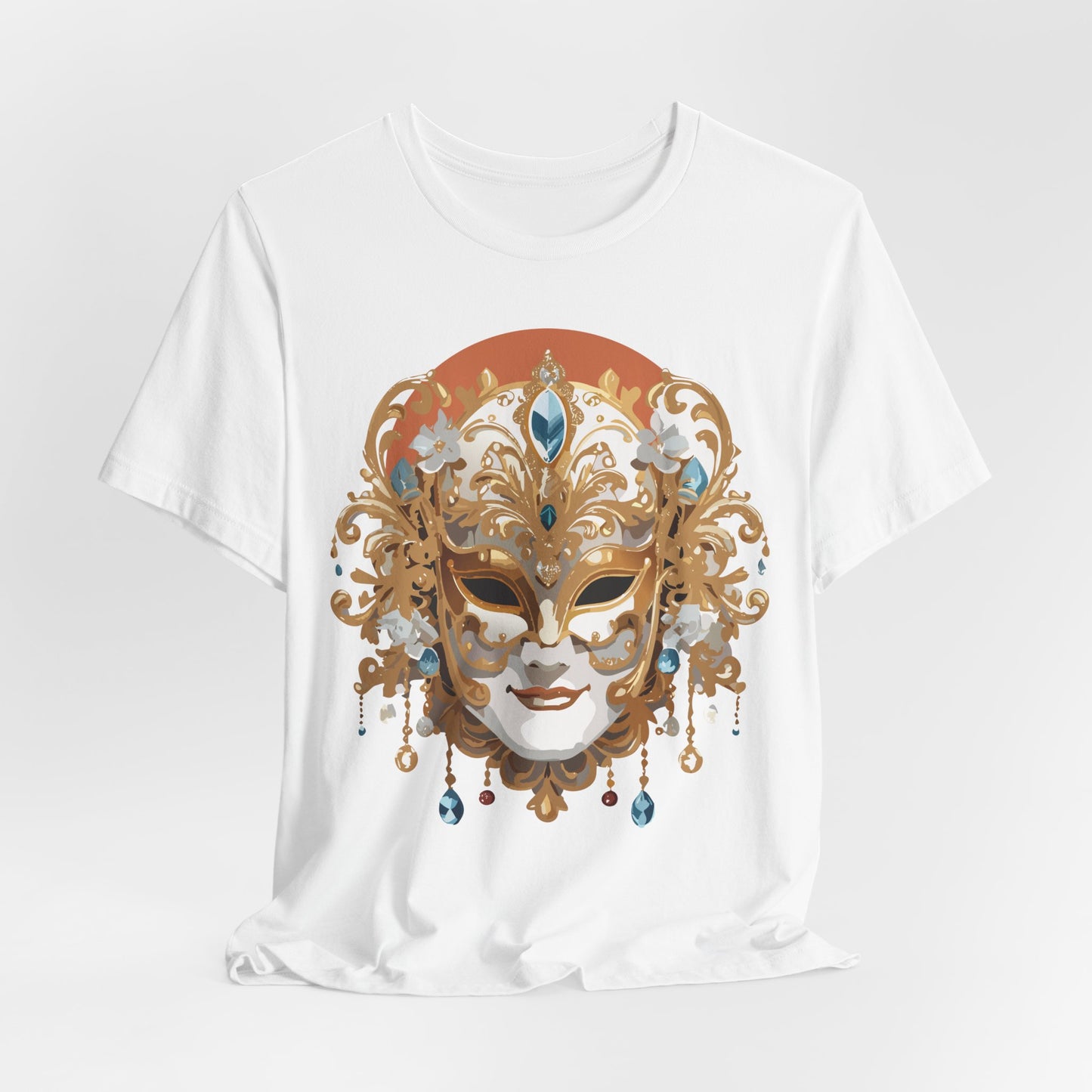 Mask Shirt, Shirt with Mask, Tee Shirt with Gold Face