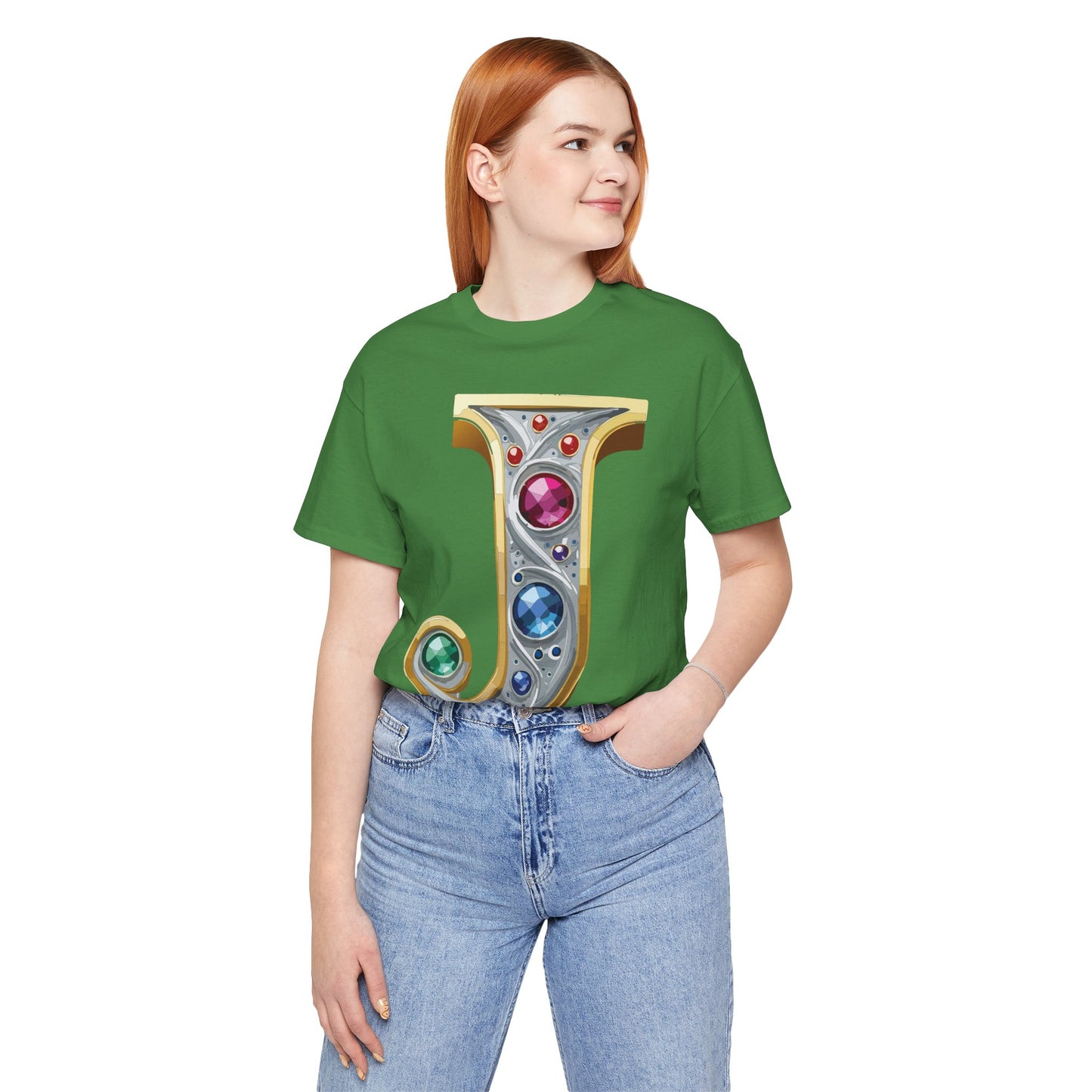 Letter Shirt, Shirt with Letters, Tee Shirt with Gold Letter, Shirt with Antique Letters