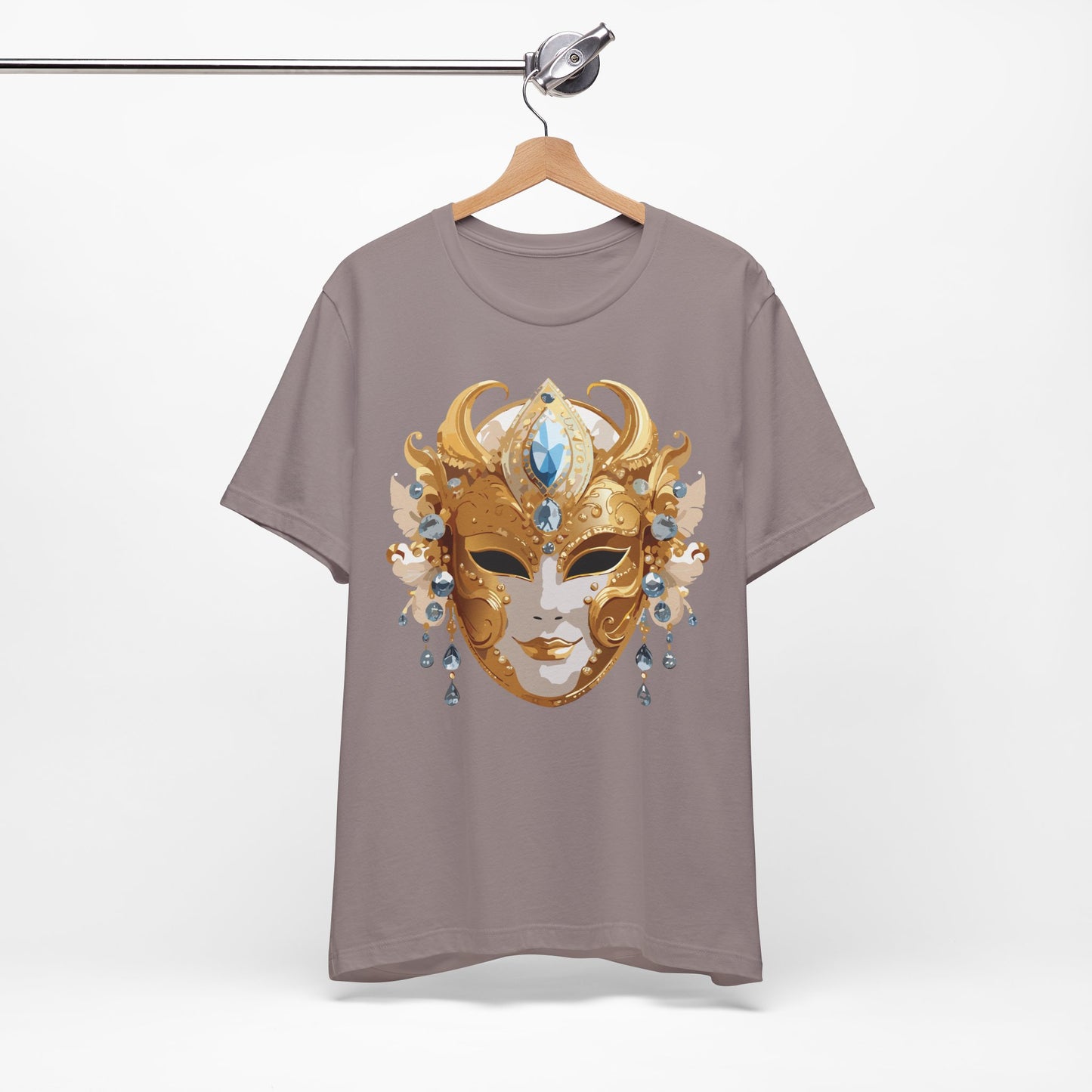 Mask Shirt, Shirt with Mask, Tee Shirt with Gold Face