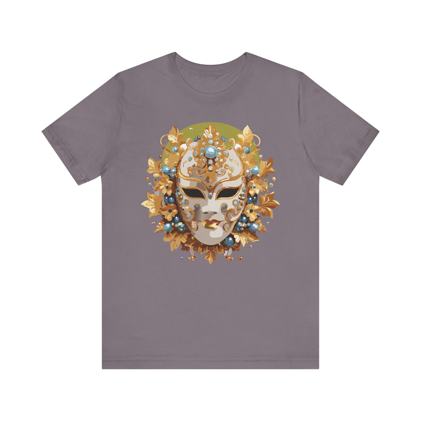 Mask Shirt, Shirt with Mask, Tee Shirt with Gold Face