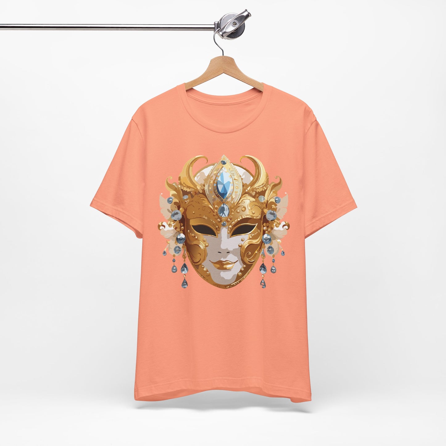 Mask Shirt, Shirt with Mask, Tee Shirt with Gold Face