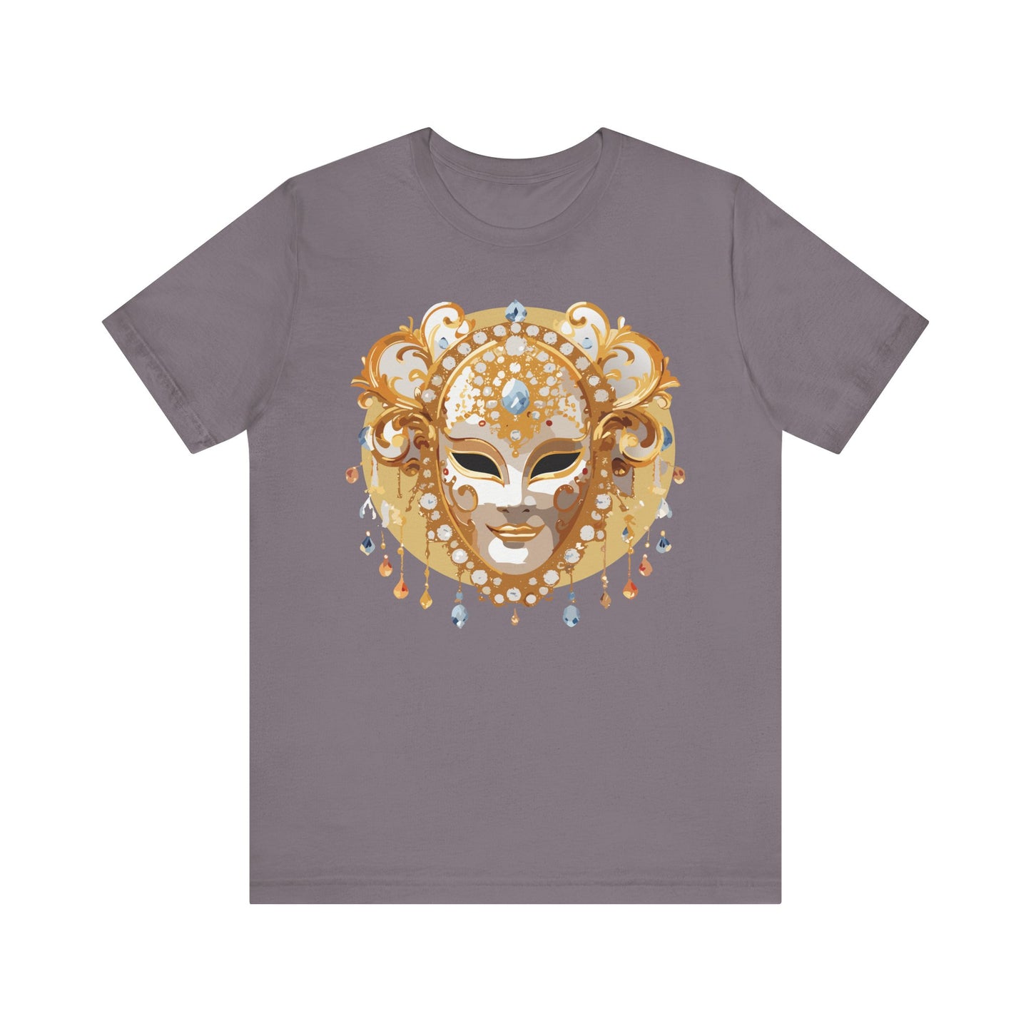 Mask Shirt, Shirt with Mask, Tee Shirt with Gold Face