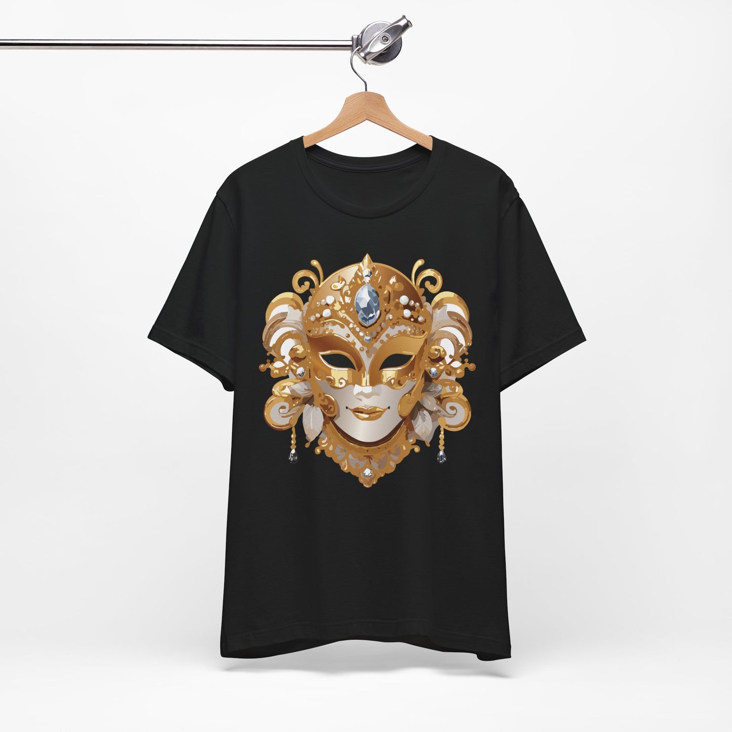 Mask Shirt, Shirt with Mask, Tee Shirt with Gold Face