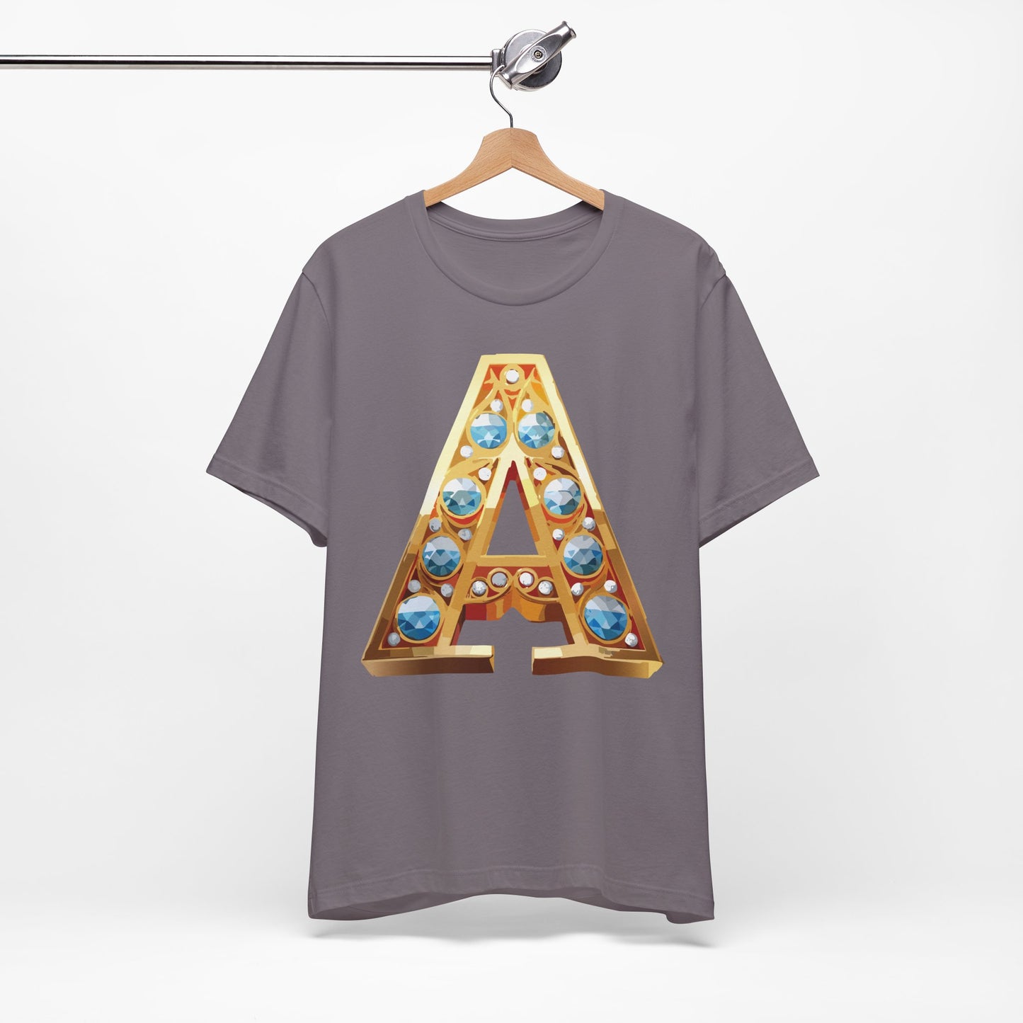 Letter Shirt, Shirt with Letters, Tee Shirt with Gold Letter, Shirt with Antique Letters