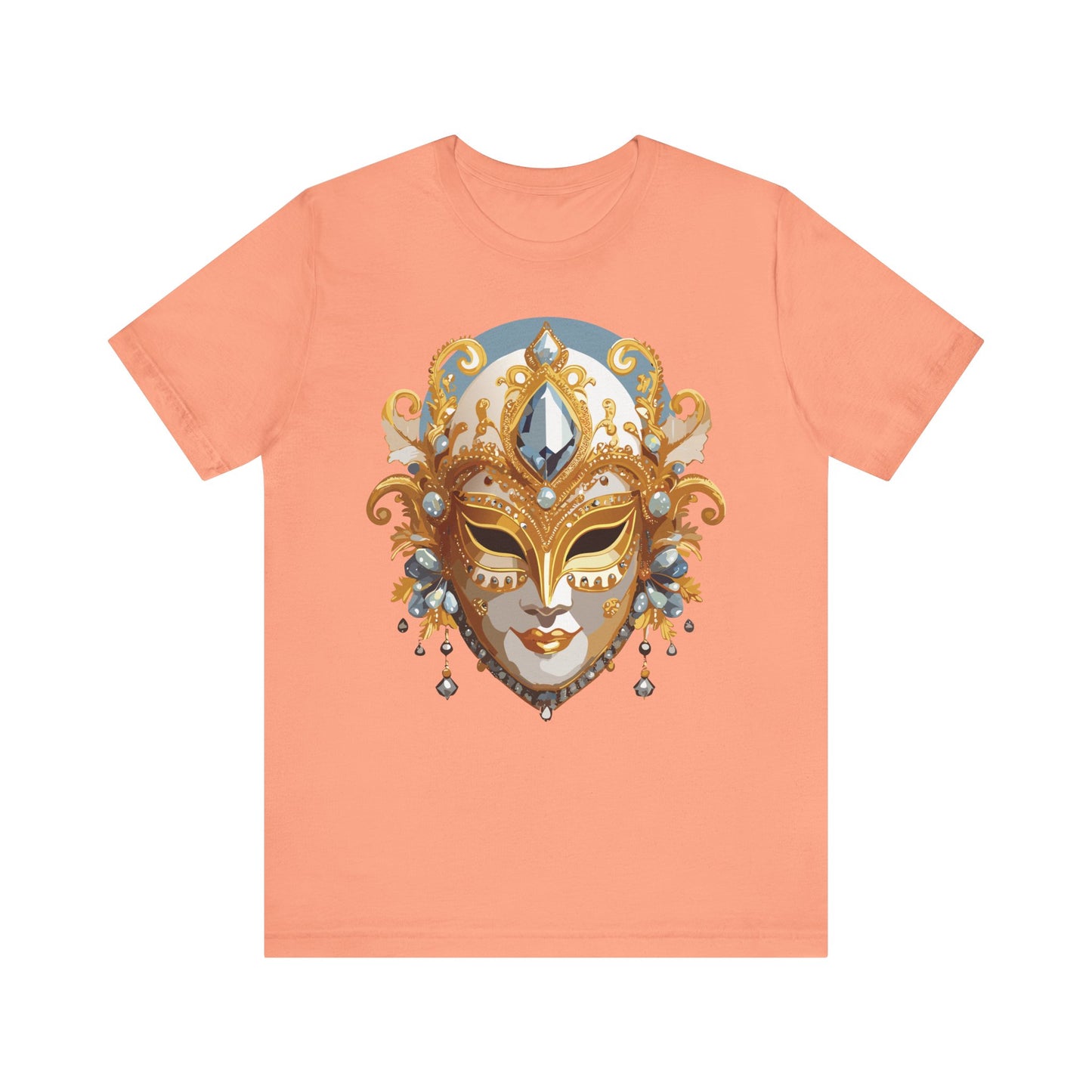 Mask Shirt, Shirt with Mask, Tee Shirt with Gold Face