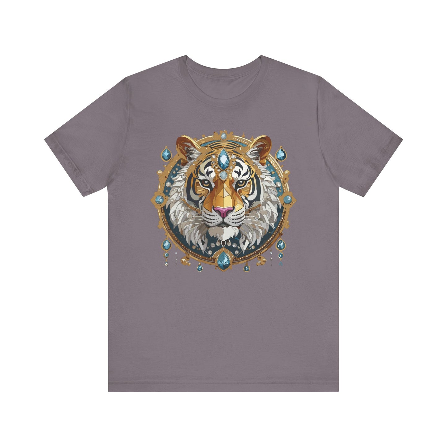 Animal Shirt, Shirt with Animal, Tee Shirt with Gold Animal Medal, Shirt with Antique Animal Medallion