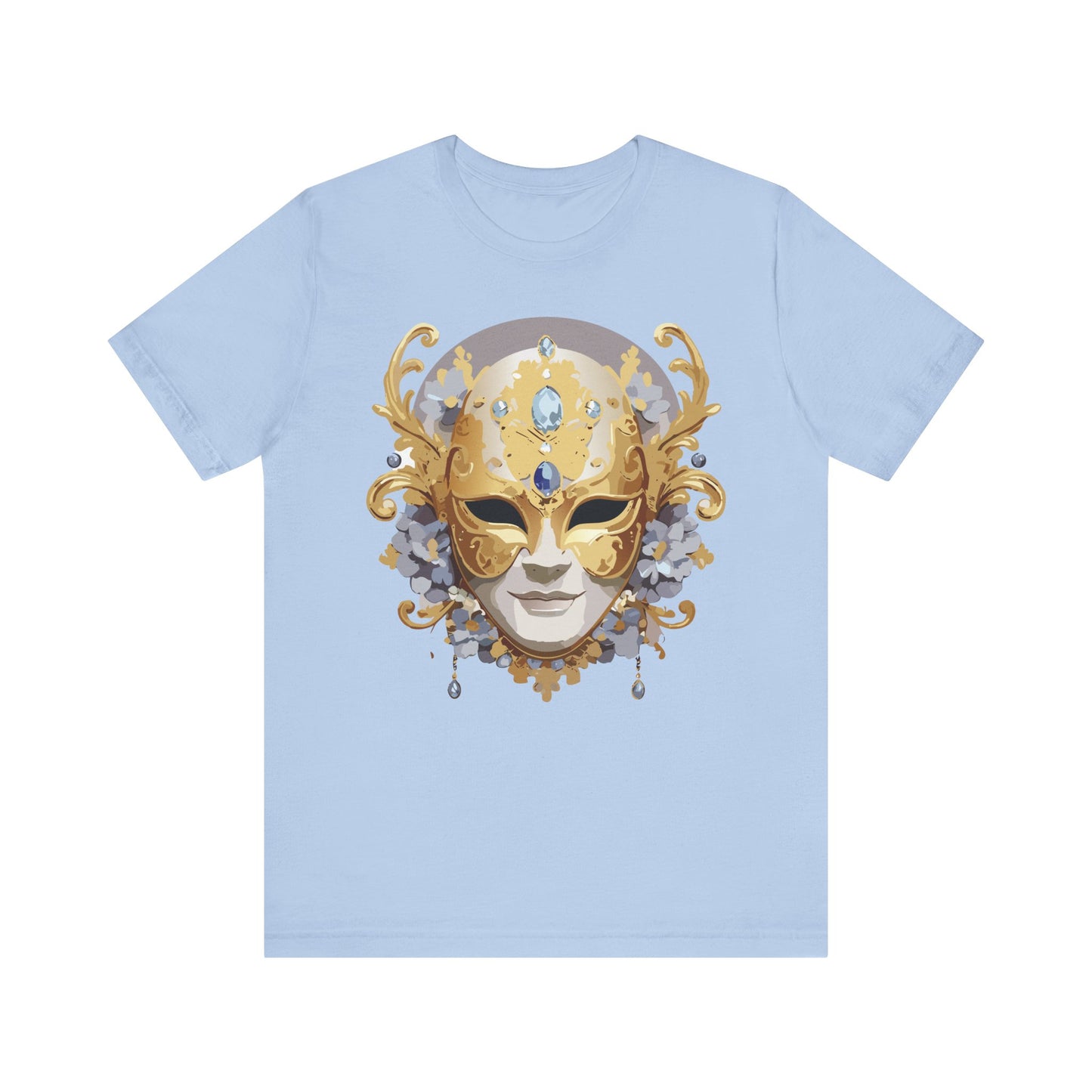 Mask Shirt, Shirt with Mask, Tee Shirt with Gold Face