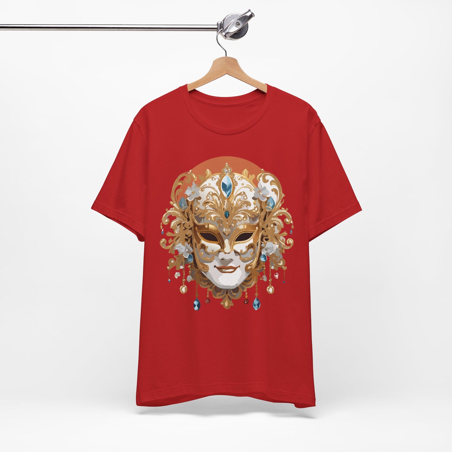 Mask Shirt, Shirt with Mask, Tee Shirt with Gold Face