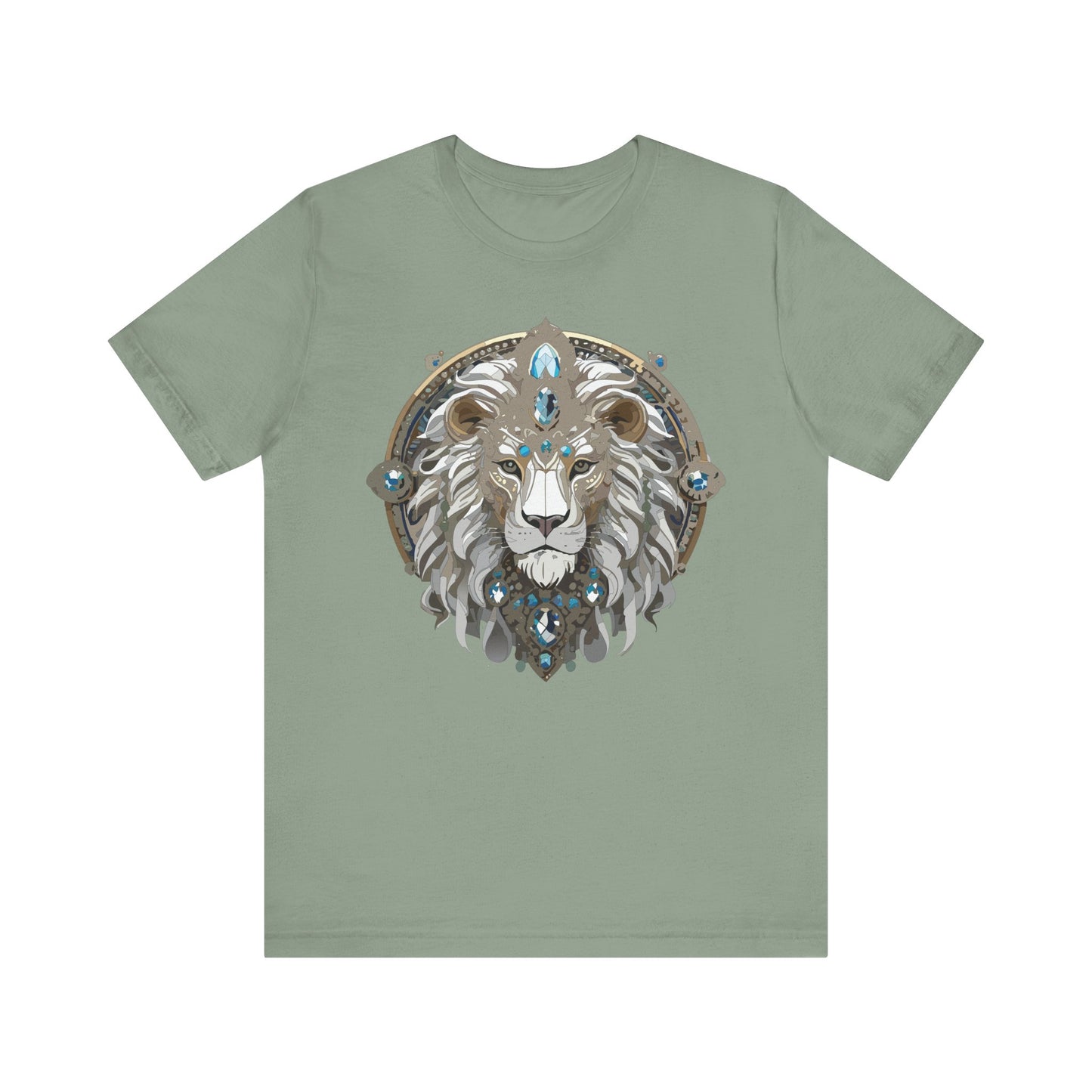 Animal Shirt, Shirt with Animal, Tee Shirt with Gold Animal Medal, Shirt with Antique Animal Medallion