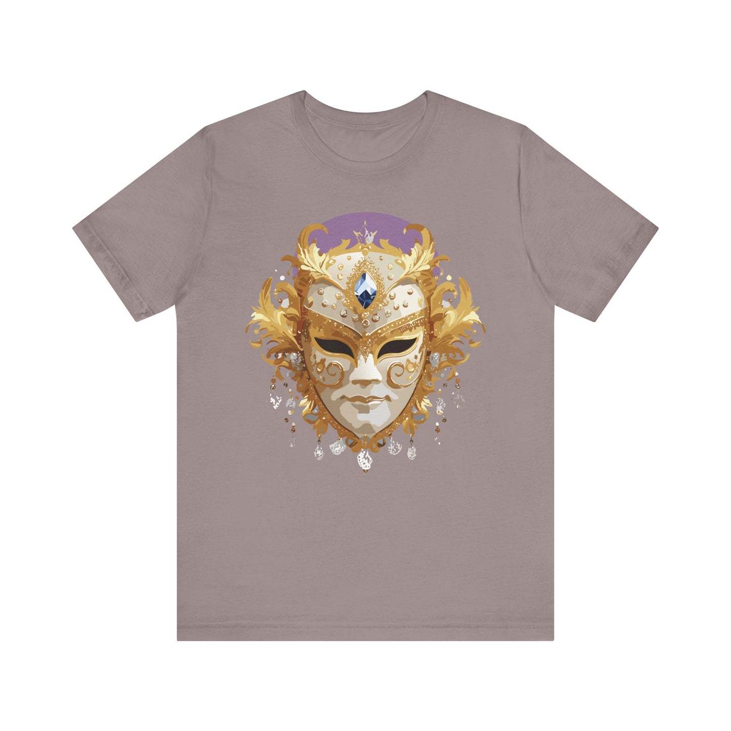 Mask Shirt, Shirt with Mask, Tee Shirt with Gold Face