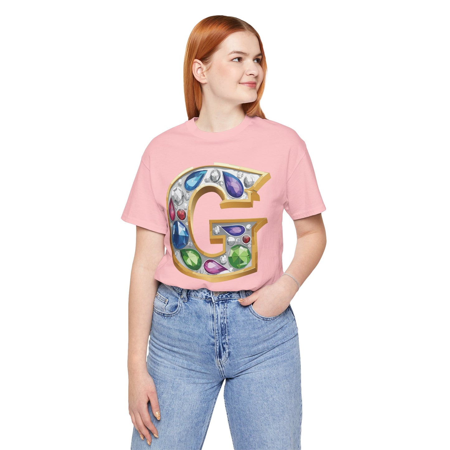 Letter Shirt, Shirt with Letters, Tee Shirt with Gold Letter, Shirt with Antique Letters