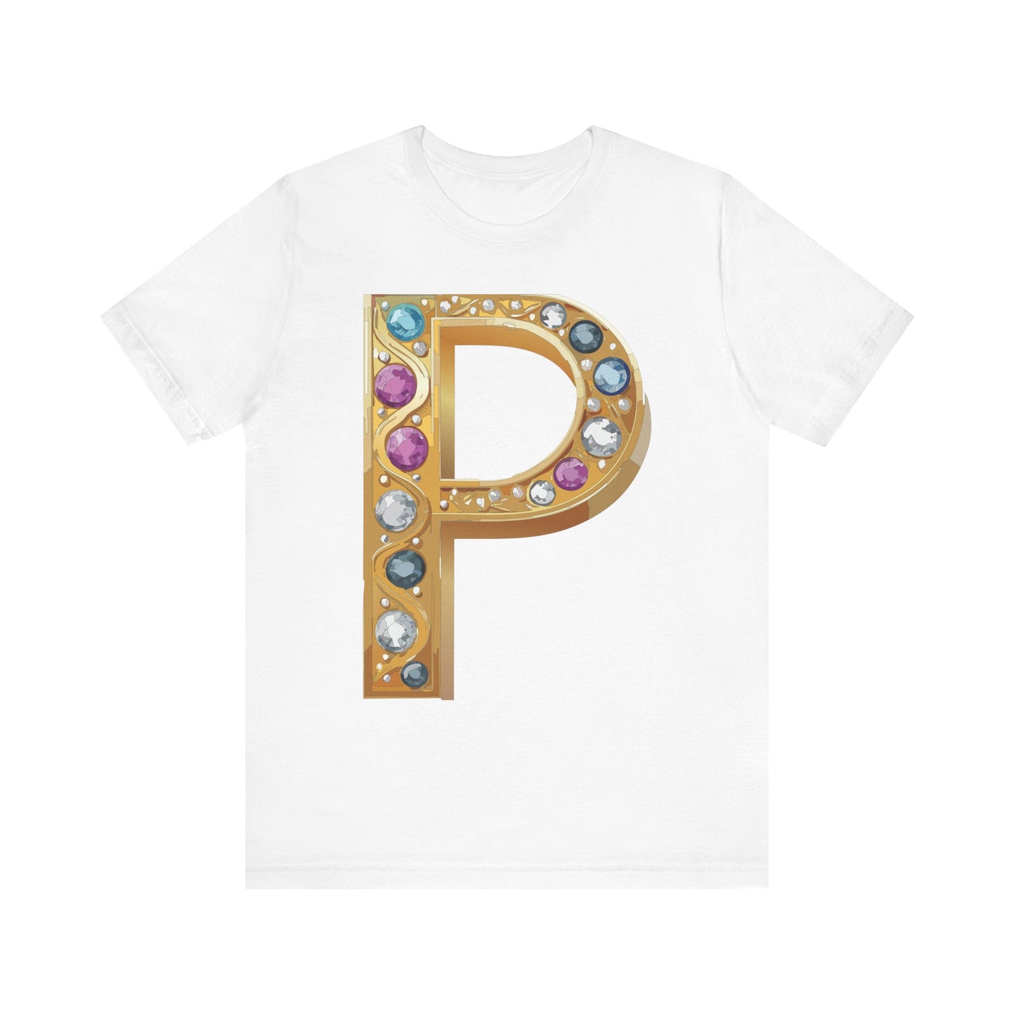 Letter Shirt, Shirt with Letters, Tee Shirt with Gold Letter, Shirt with Antique Letters