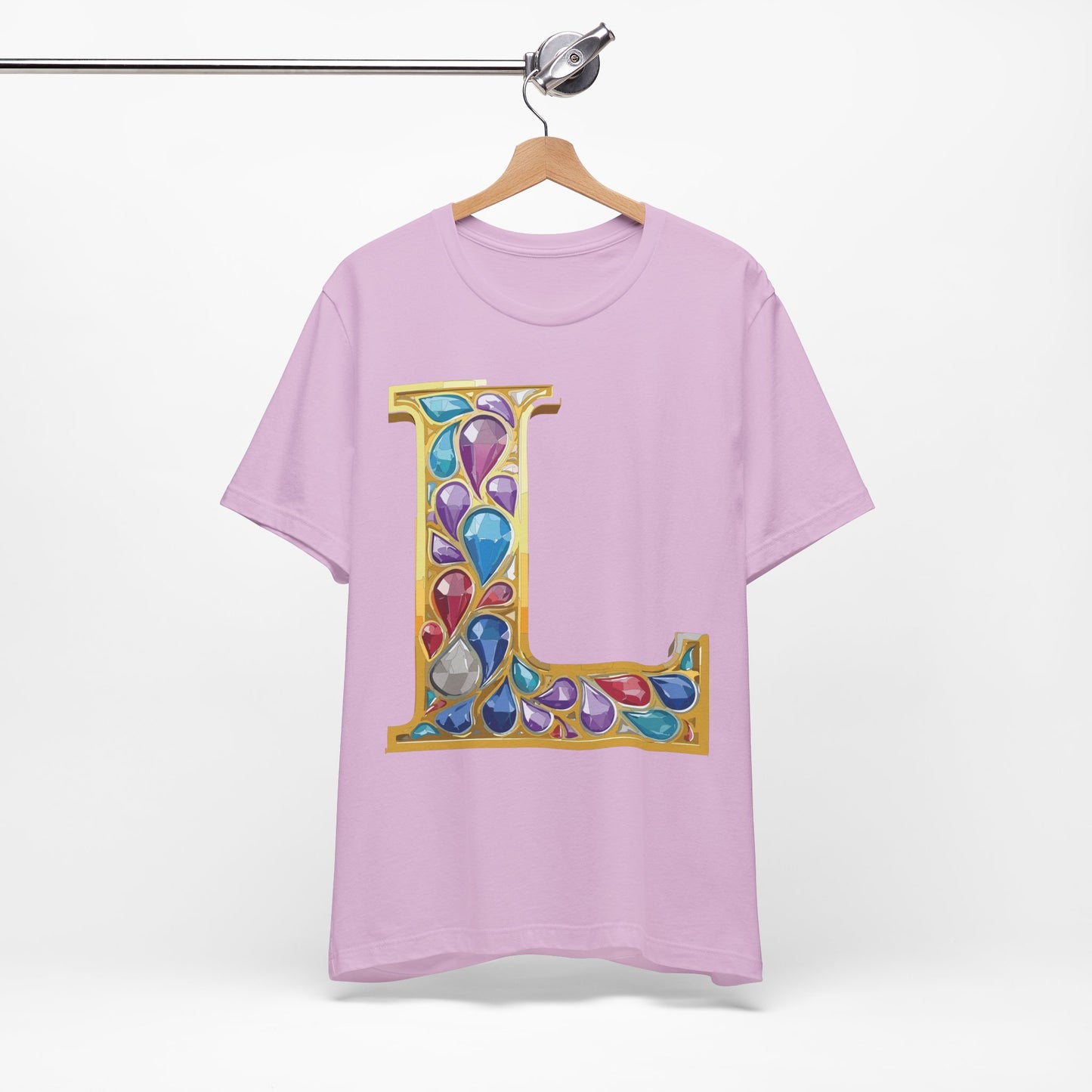 Letter Shirt, Shirt with Letters, Tee Shirt with Gold Letter, Shirt with Antique Letters