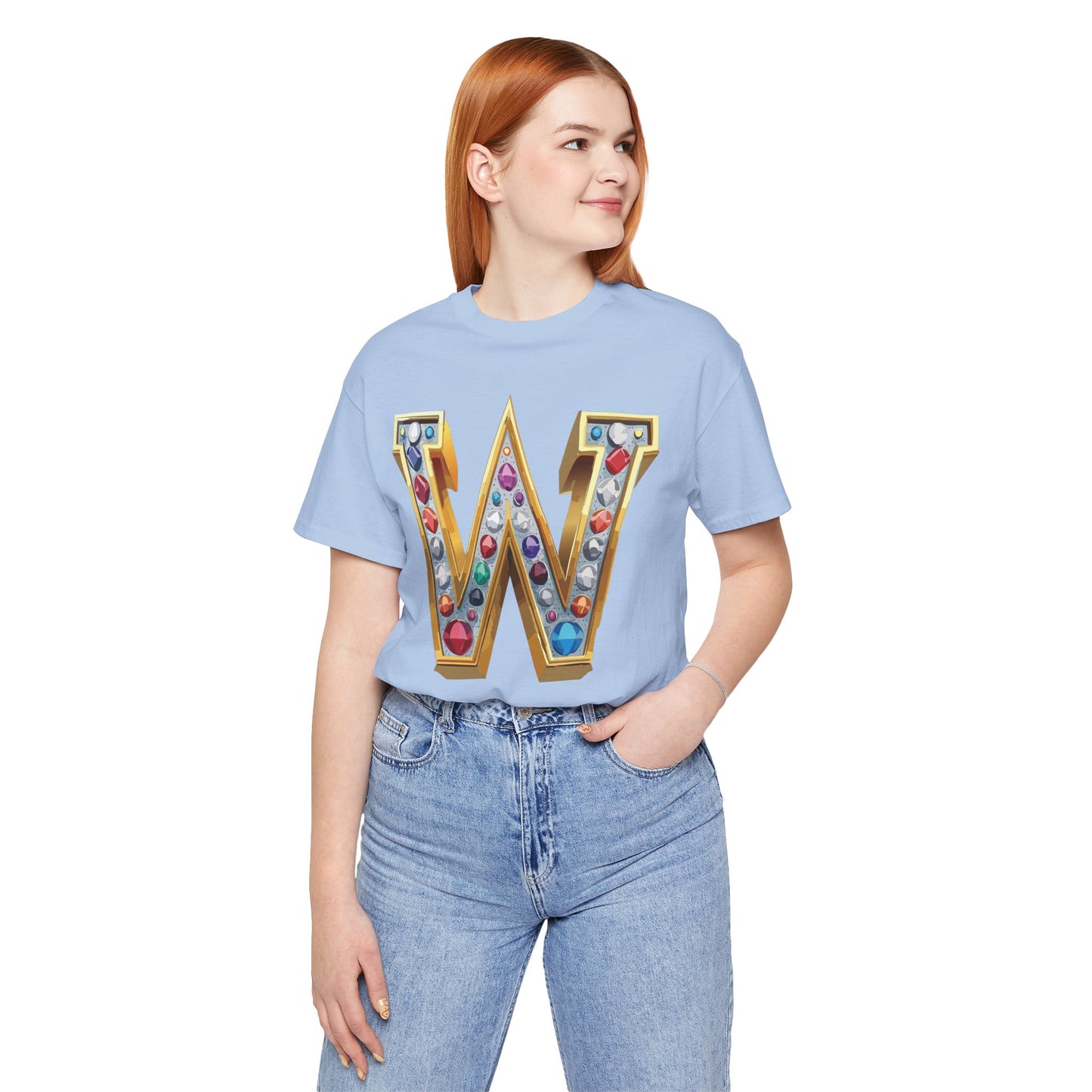 Letter Shirt, Shirt with Letters, Tee Shirt with Gold Letter, Shirt with Antique Letters