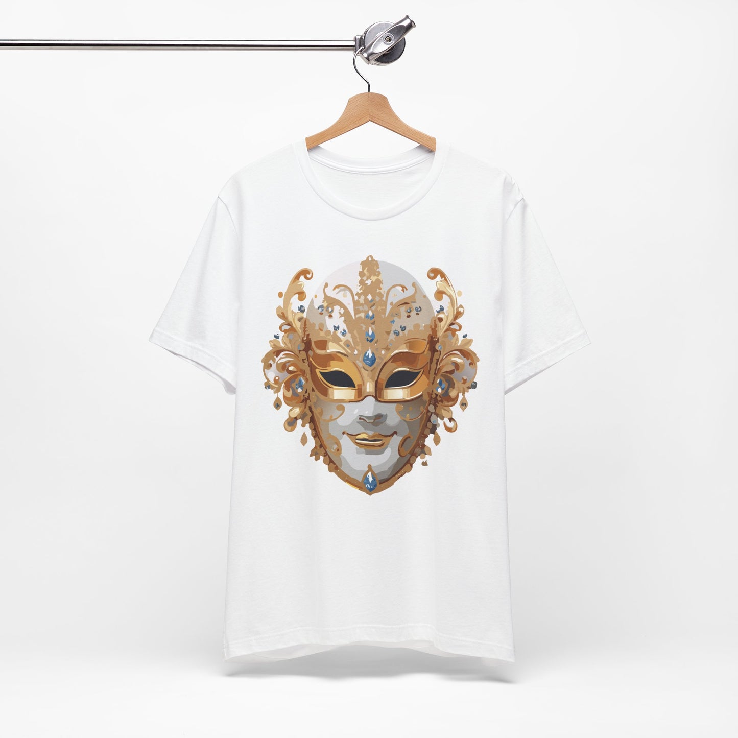 Mask Shirt, Shirt with Mask, Tee Shirt with Gold Face