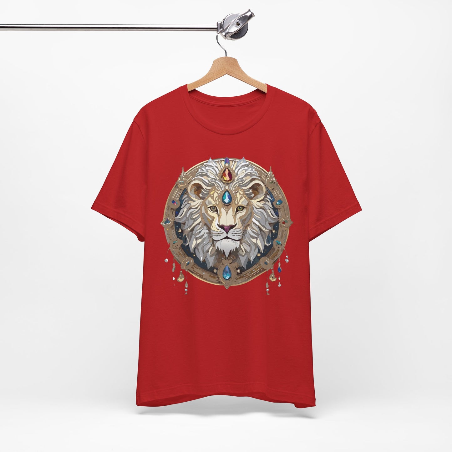 Animal Shirt, Shirt with Animal, Tee Shirt with Gold Animal Medal, Shirt with Antique Animal Medallion
