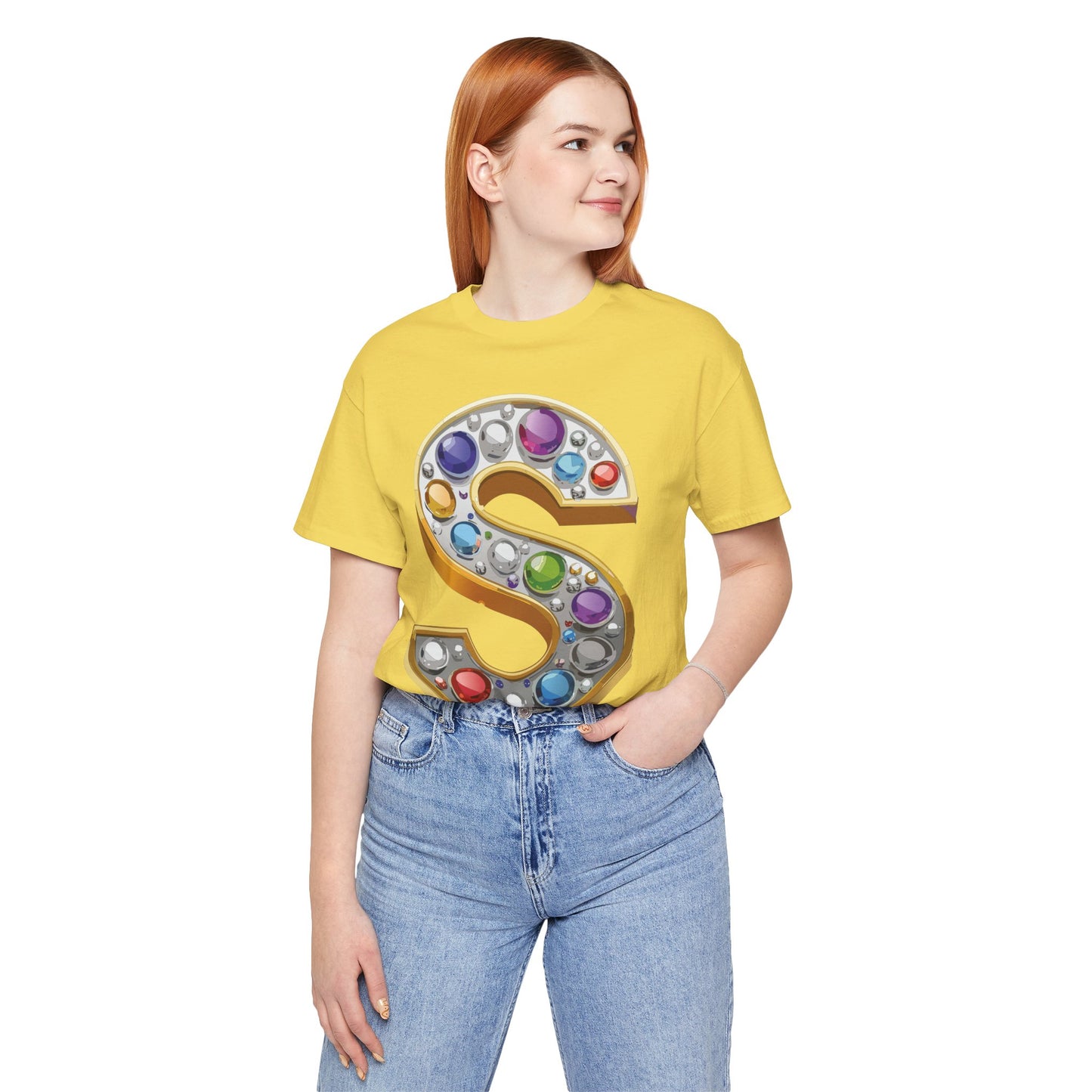 Letter Shirt, Shirt with Letters, Tee Shirt with Gold Letter, Shirt with Antique Letters