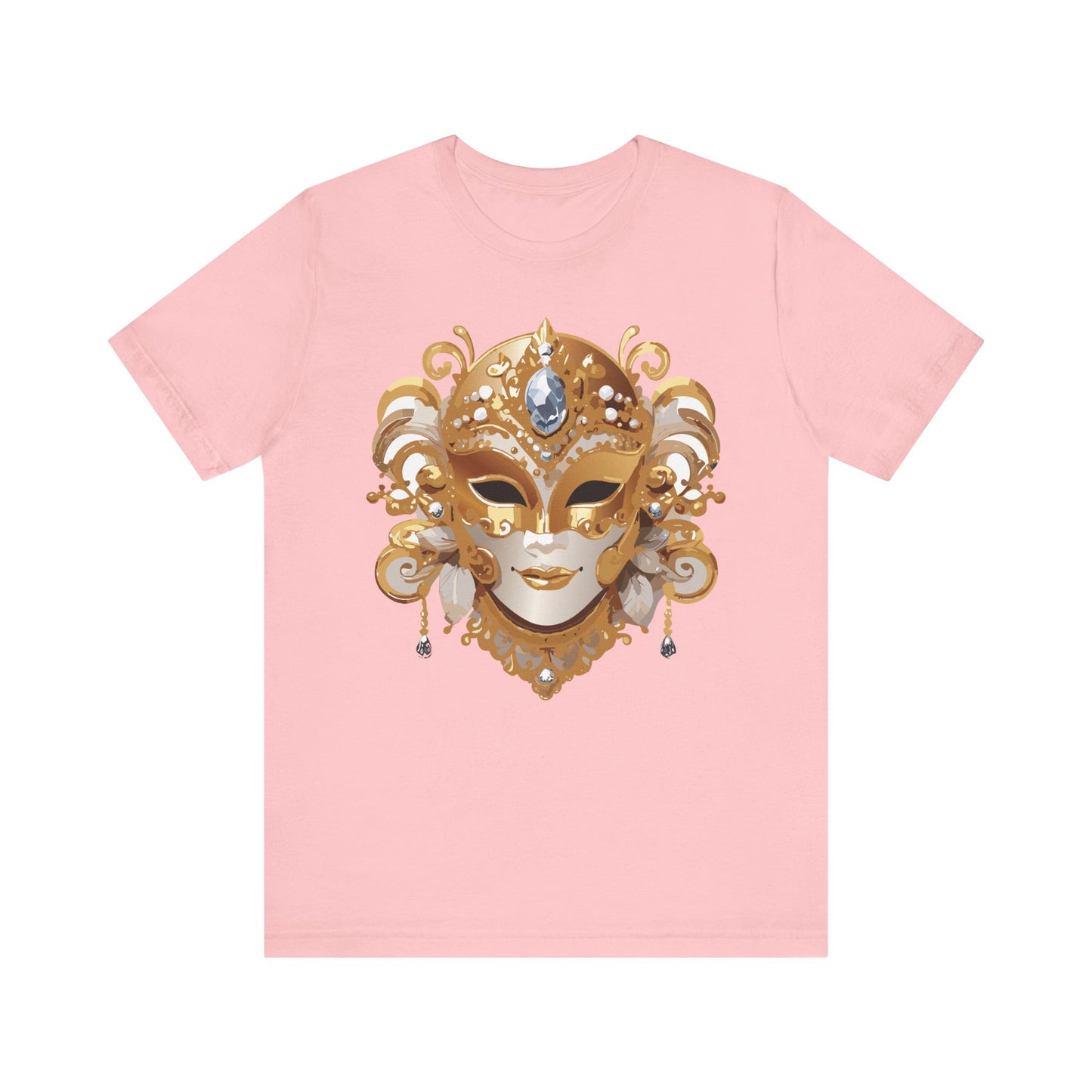 Mask Shirt, Shirt with Mask, Tee Shirt with Gold Face